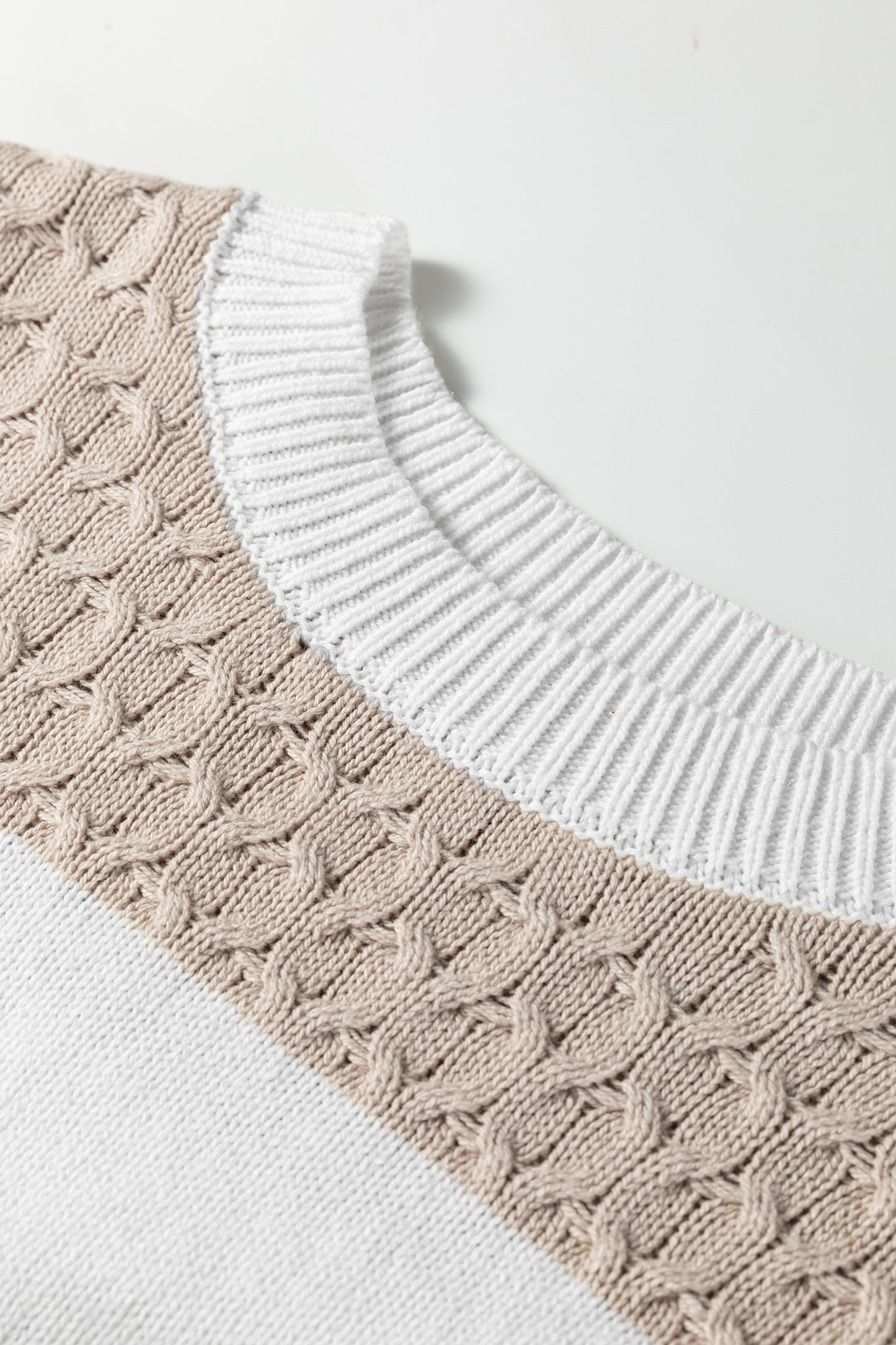 Green Mixed Texture Knit Striped Color Block Loose Sweater-TOPS / DRESSES-[Adult]-[Female]-2022 Online Blue Zone Planet