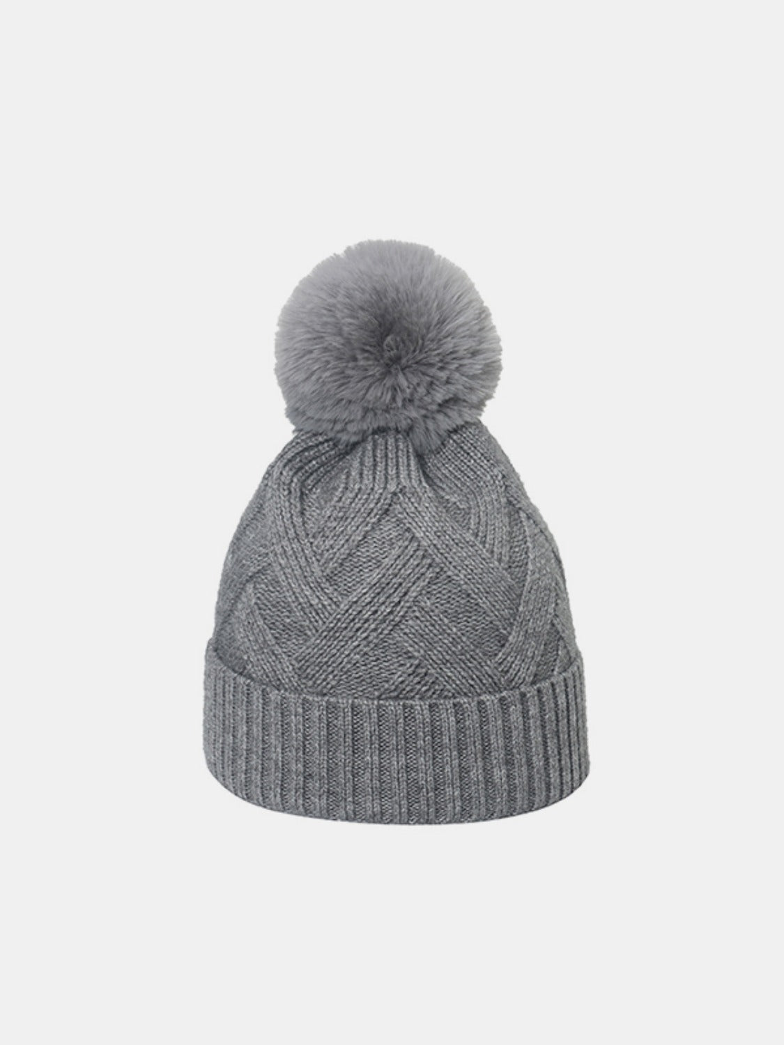 Roll Rim Hat with Pompom-TOPS / DRESSES-[Adult]-[Female]-Gray-One Size-2022 Online Blue Zone Planet