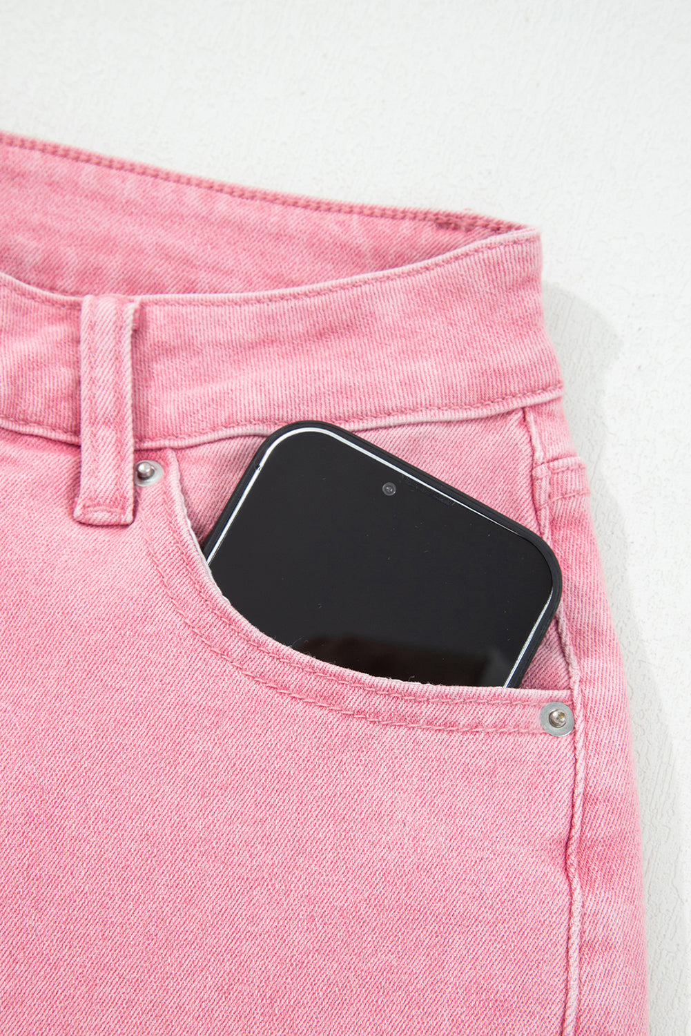 Peach Blossom Acid Washed High Rise Cropped Wide Leg Jeans-Bottoms/Jeans-[Adult]-[Female]-2022 Online Blue Zone Planet