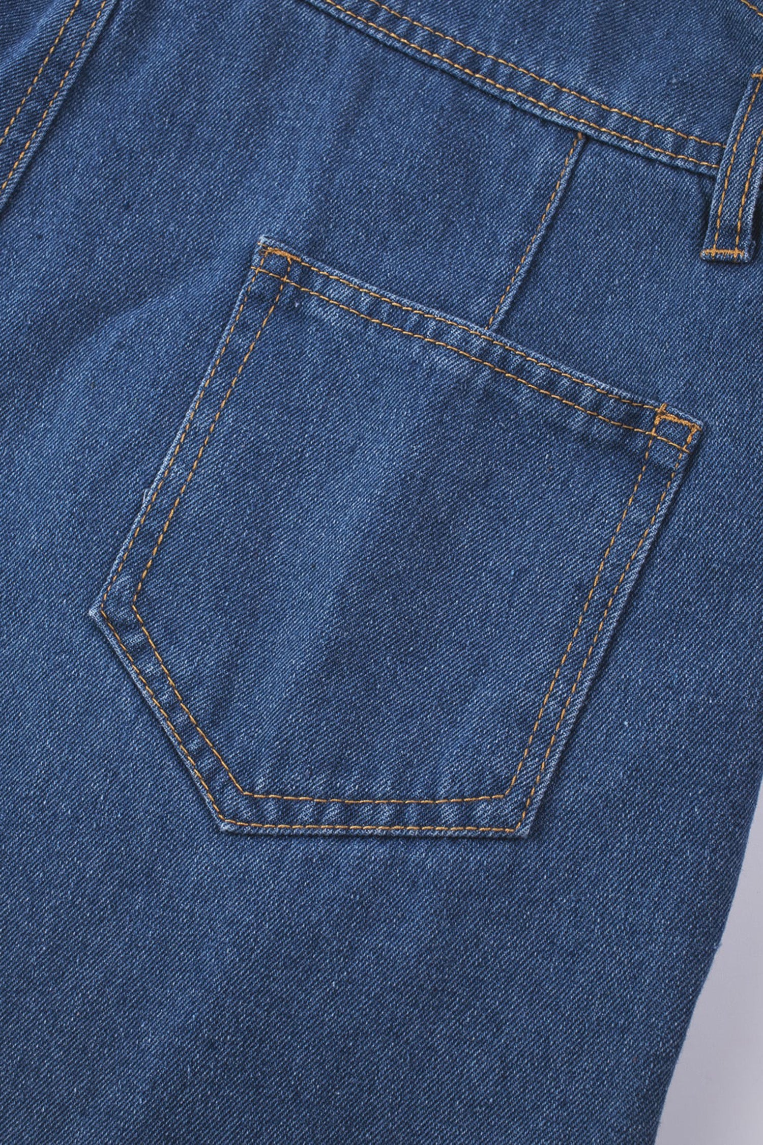 Dark Blue Retro Bib Pocket Buckle Straps Casual Denim Jumpsuit-Bottoms/Jumpsuits & Rompers-[Adult]-[Female]-2022 Online Blue Zone Planet