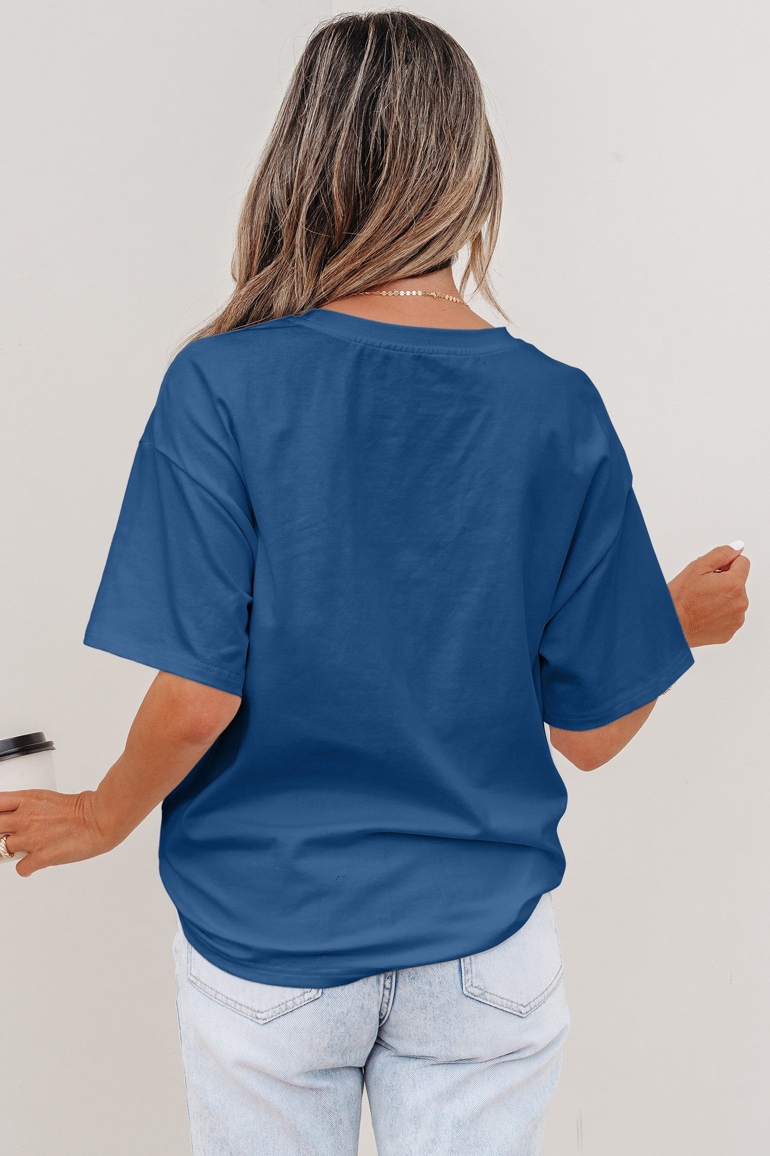 Sail Blue Color Block Chest Pocket Patched Casual Short Sleeve Top-Tops/Tops & Tees-[Adult]-[Female]-2022 Online Blue Zone Planet