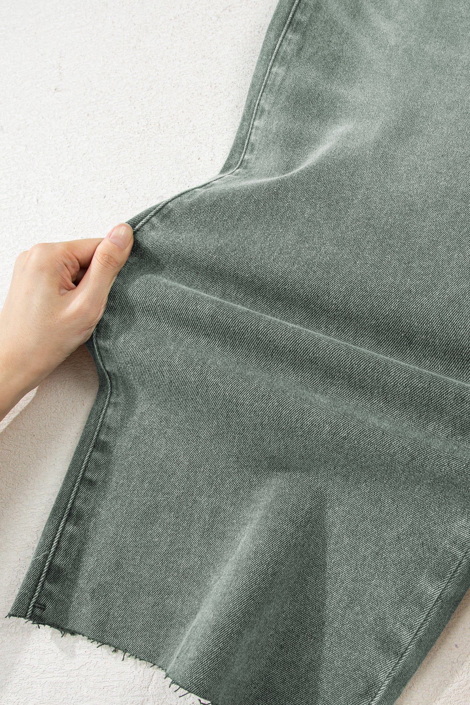 Four Leaf Clover Slight Distressed Raw Edge Wide Leg Jeans-Bottoms/Jeans-[Adult]-[Female]-2022 Online Blue Zone Planet