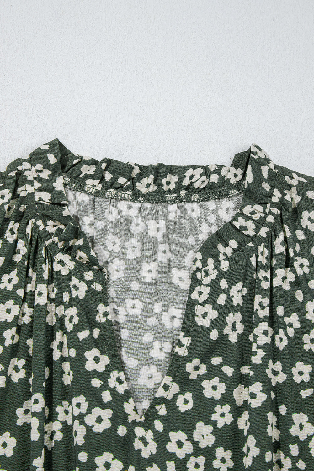 Green Boho Floral Print V Neck Tunic Sleeveless Dress-TOPS / DRESSES-[Adult]-[Female]-2022 Online Blue Zone Planet