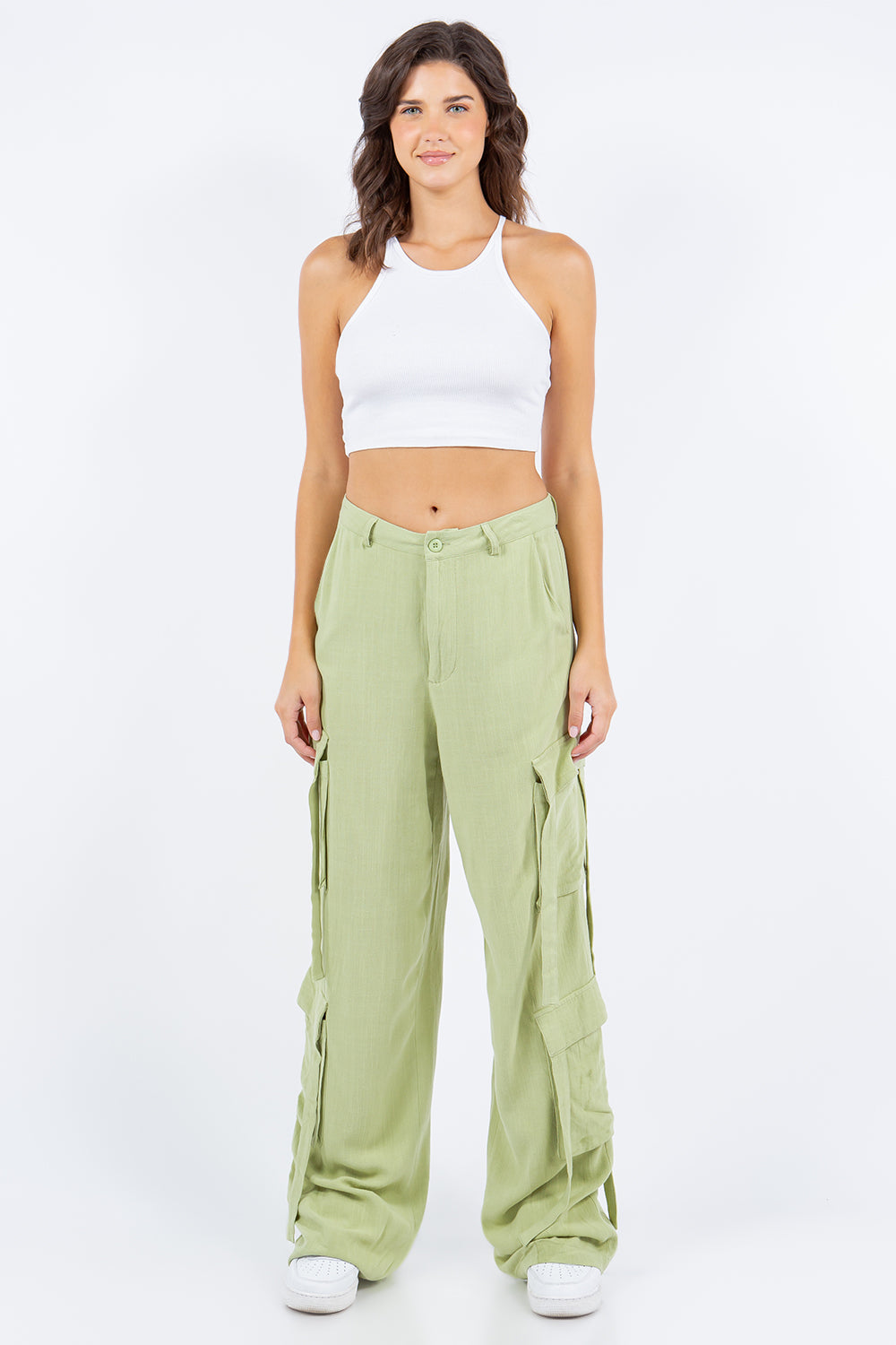 Blue Zone Planet | American Bazi Linen Wide Leg Cargo Pants-TOPS / DRESSES-[Adult]-[Female]-2022 Online Blue Zone Planet