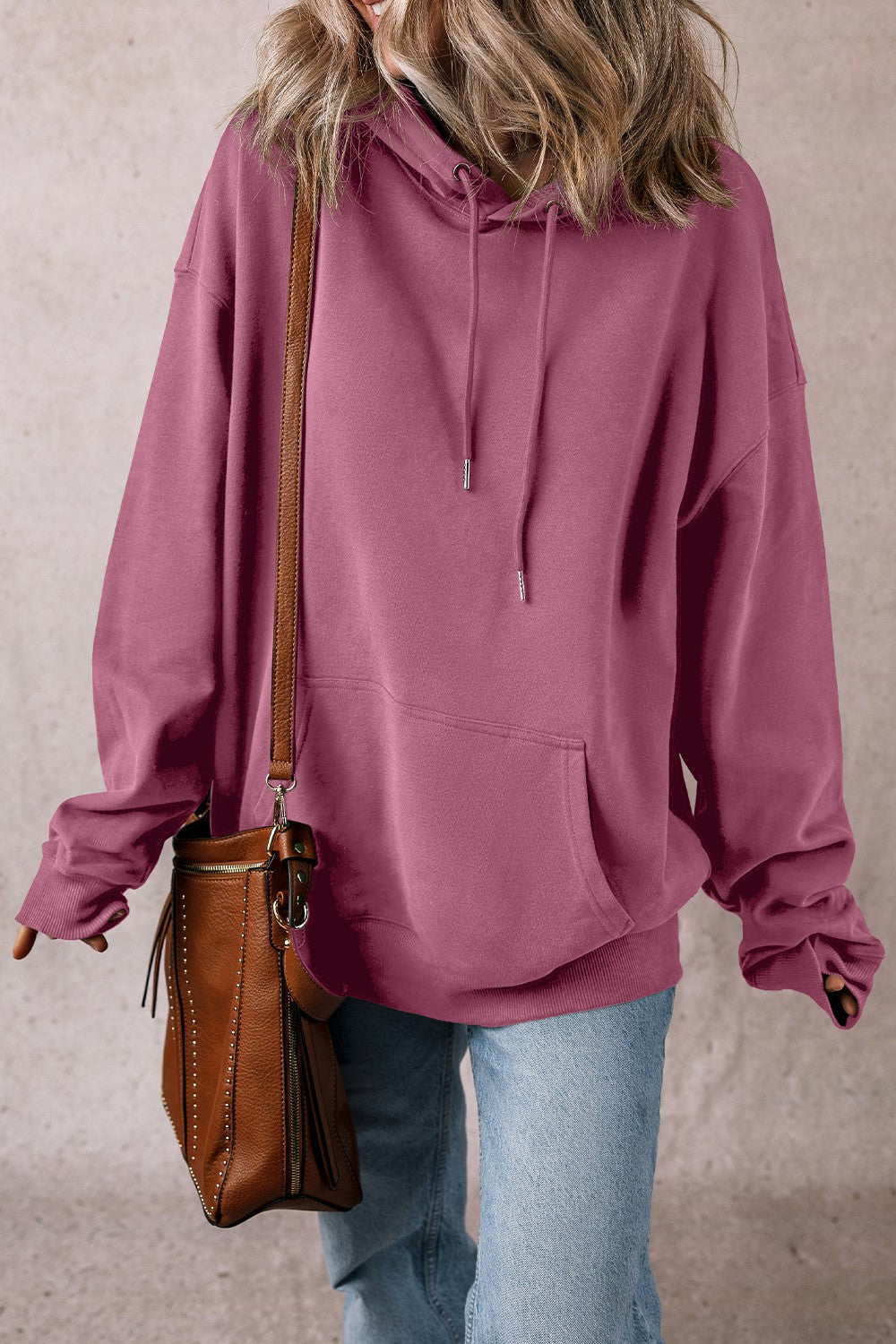 Blue Zone Planet | Drawstring Pocketed Long Sleeve Hoodie-TOPS / DRESSES-[Adult]-[Female]-Moonlit Mauve-S-2022 Online Blue Zone Planet