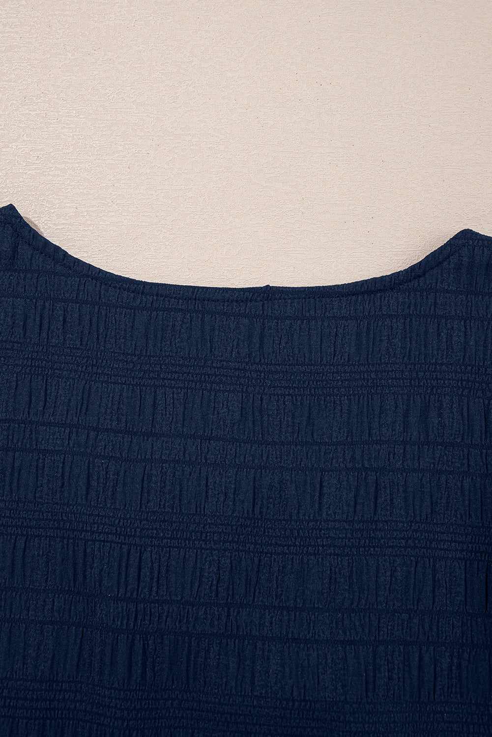 Dirty Blue Textured Square Neck Top And Shirred High Waist Shorts Set-Two Piece Sets/Short Sets-[Adult]-[Female]-2022 Online Blue Zone Planet