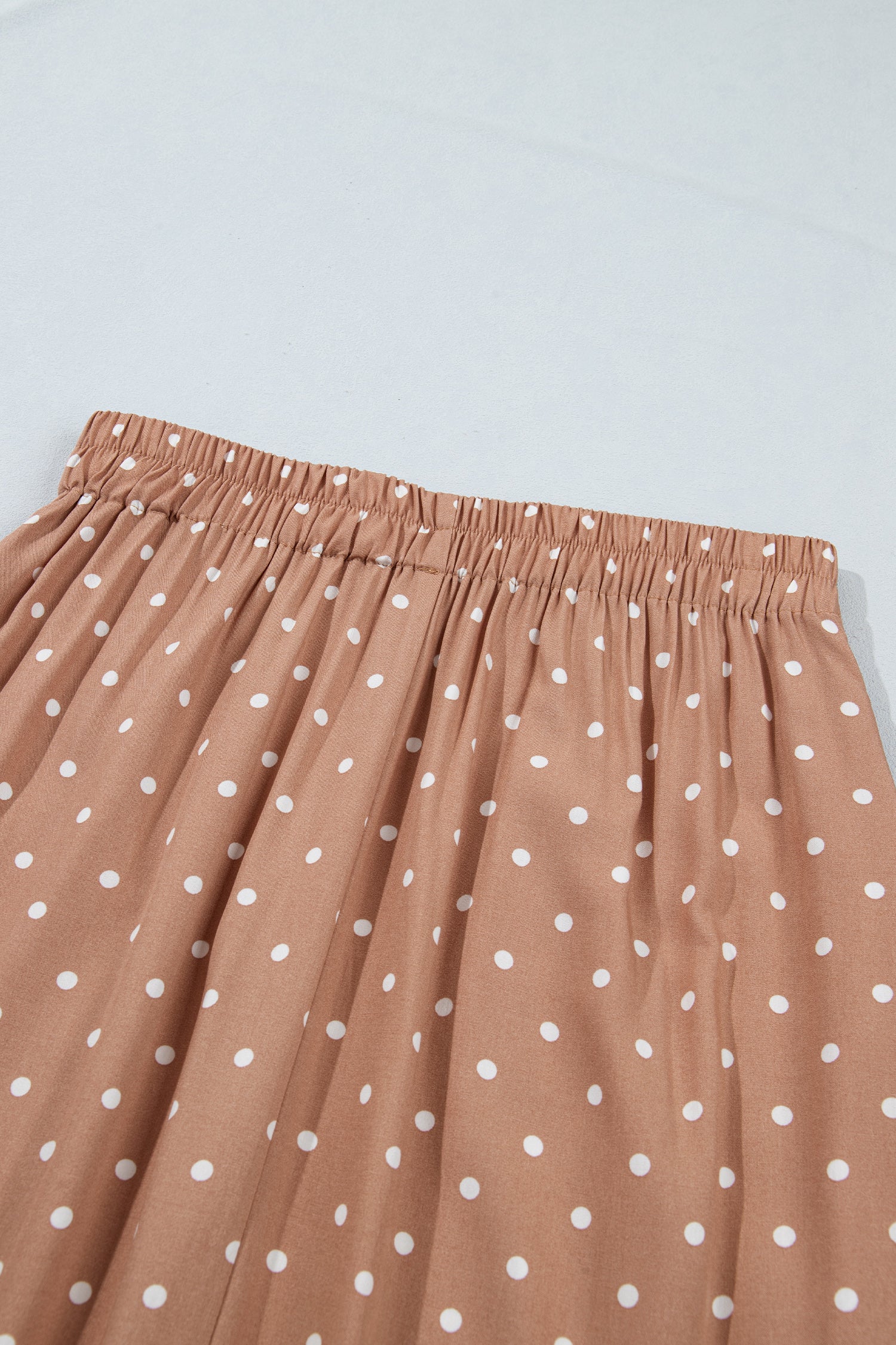 Brown Polka Dot Lace Hem Elegant Long Shift Skirt-Bottoms/Skirts & Petticoat-[Adult]-[Female]-2022 Online Blue Zone Planet