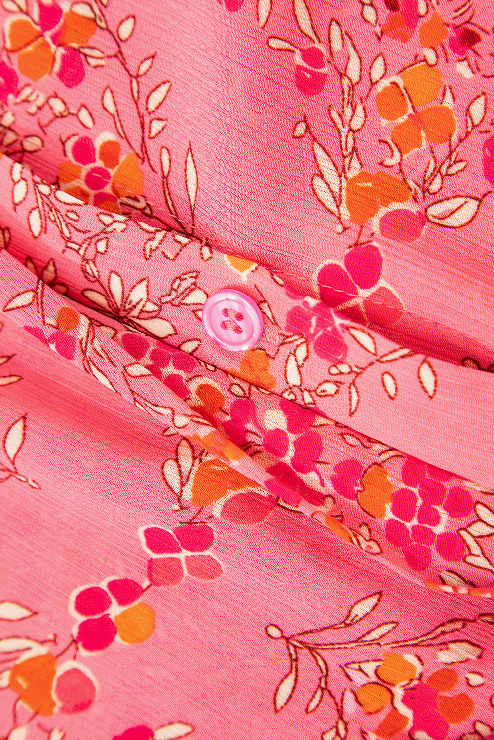 Rose Red Floral Print Wide Short Sleeve Loose Shirt-Tops/Blouses & Shirts-[Adult]-[Female]-2022 Online Blue Zone Planet