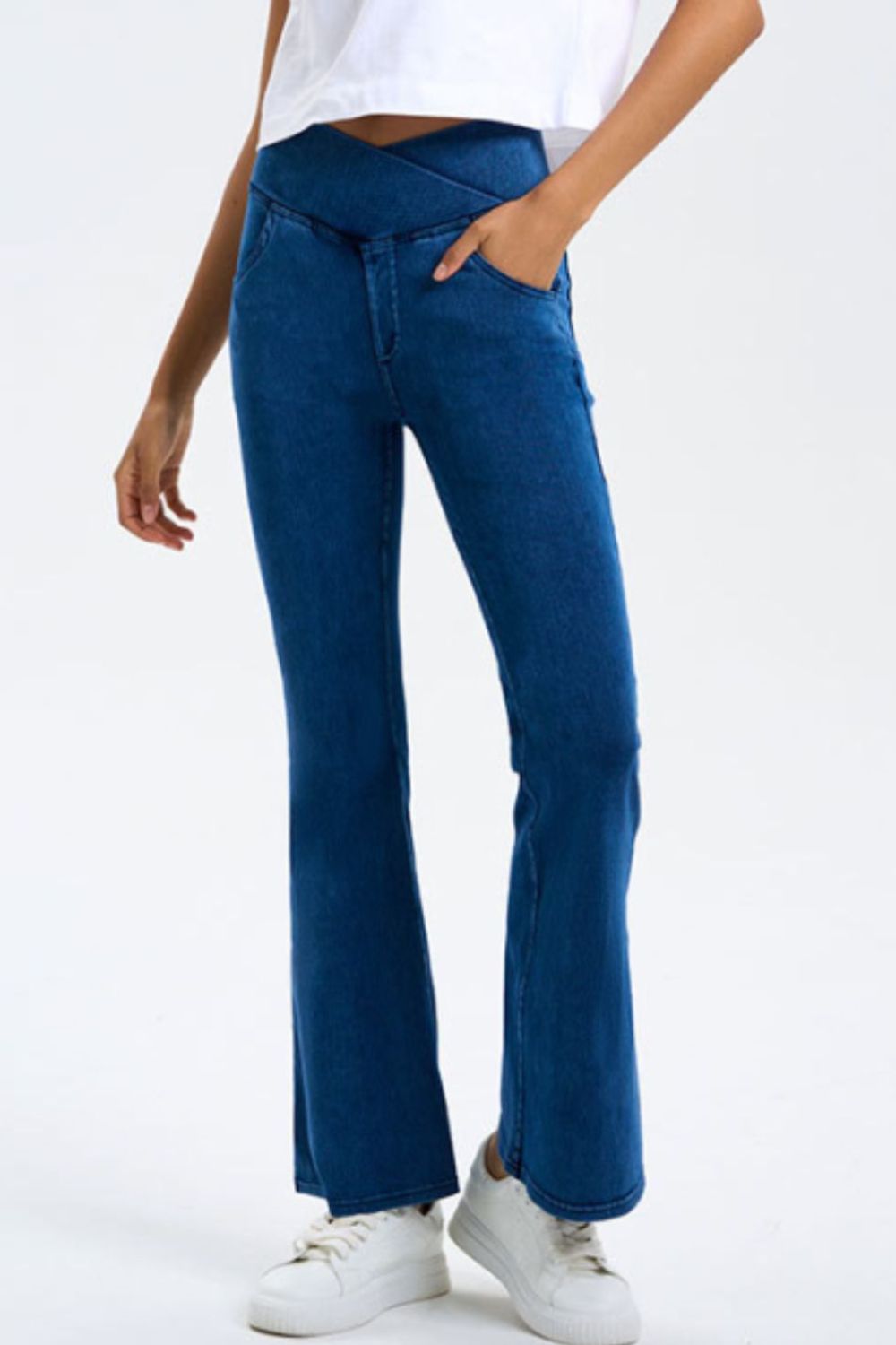 Basic Bae Pocketed Highly Stretchy Bootcut Jeans-BOTTOMS SIZES SMALL MEDIUM LARGE-[Adult]-[Female]-2022 Online Blue Zone Planet