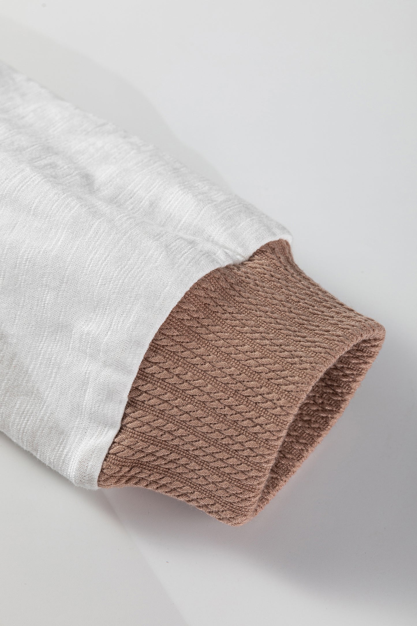 Dark Khaki Colorblock Checkered Raw Seamed Round Neck Knitted Jumper-Tops/Long Sleeve Tops-[Adult]-[Female]-2022 Online Blue Zone Planet