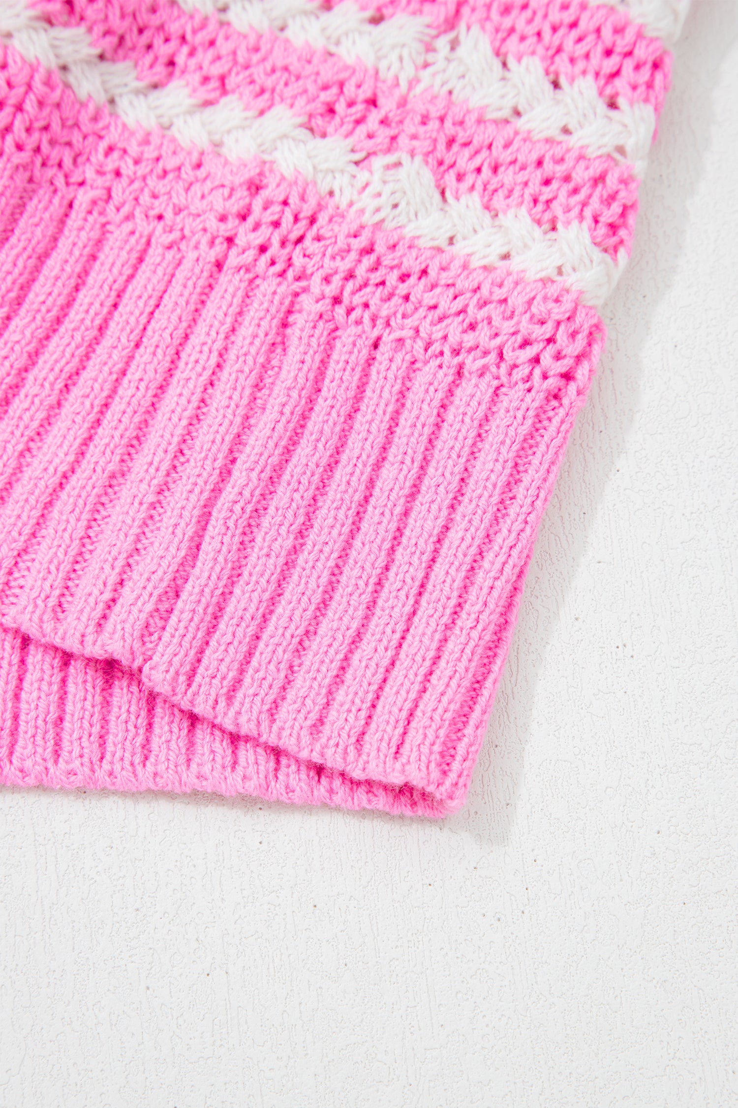 Pink Stripe Short Sleeve Knit V Neck Bow Knot Sweater-TOPS / DRESSES-[Adult]-[Female]-2022 Online Blue Zone Planet