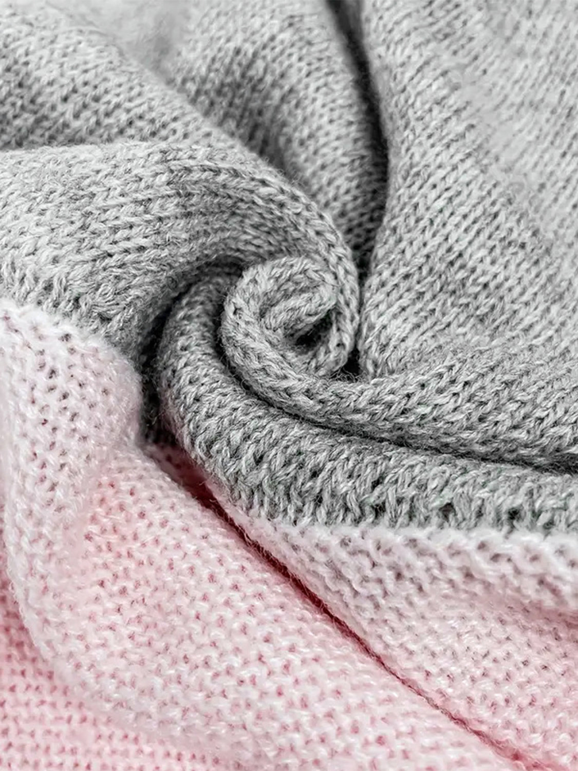 Openwork Contrast Round Neck Long Sleeve Knit Top-TOPS / DRESSES-[Adult]-[Female]-2022 Online Blue Zone Planet