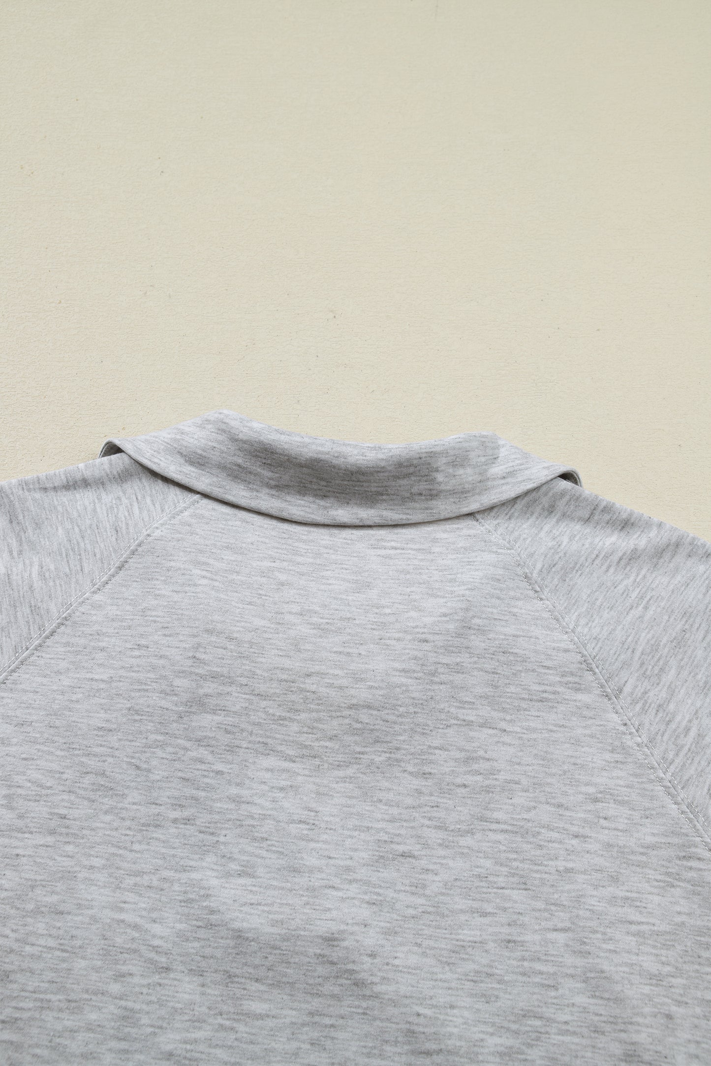 Light Grey Collared V Neck Tee Drawstring Elastic Waist Shorts 2pcs Outfit-Two Piece Sets/Short Sets-[Adult]-[Female]-2022 Online Blue Zone Planet