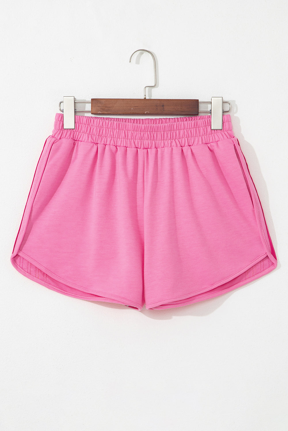 Bonbon Color Block Stripes Elastic High Waist Active Shorts-Bottoms/Casual Shorts-[Adult]-[Female]-2022 Online Blue Zone Planet