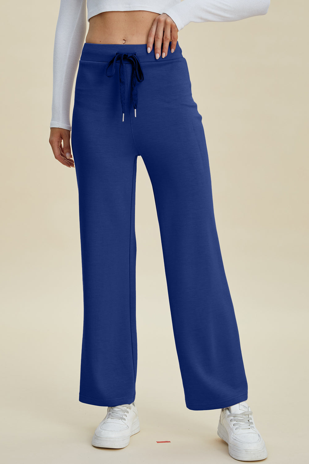 Blue Zone Planet | Basic Bae Full Size Air Scuba Drawstring Wide Leg Pants-BOTTOMS SIZES SMALL MEDIUM LARGE-[Adult]-[Female]-2022 Online Blue Zone Planet