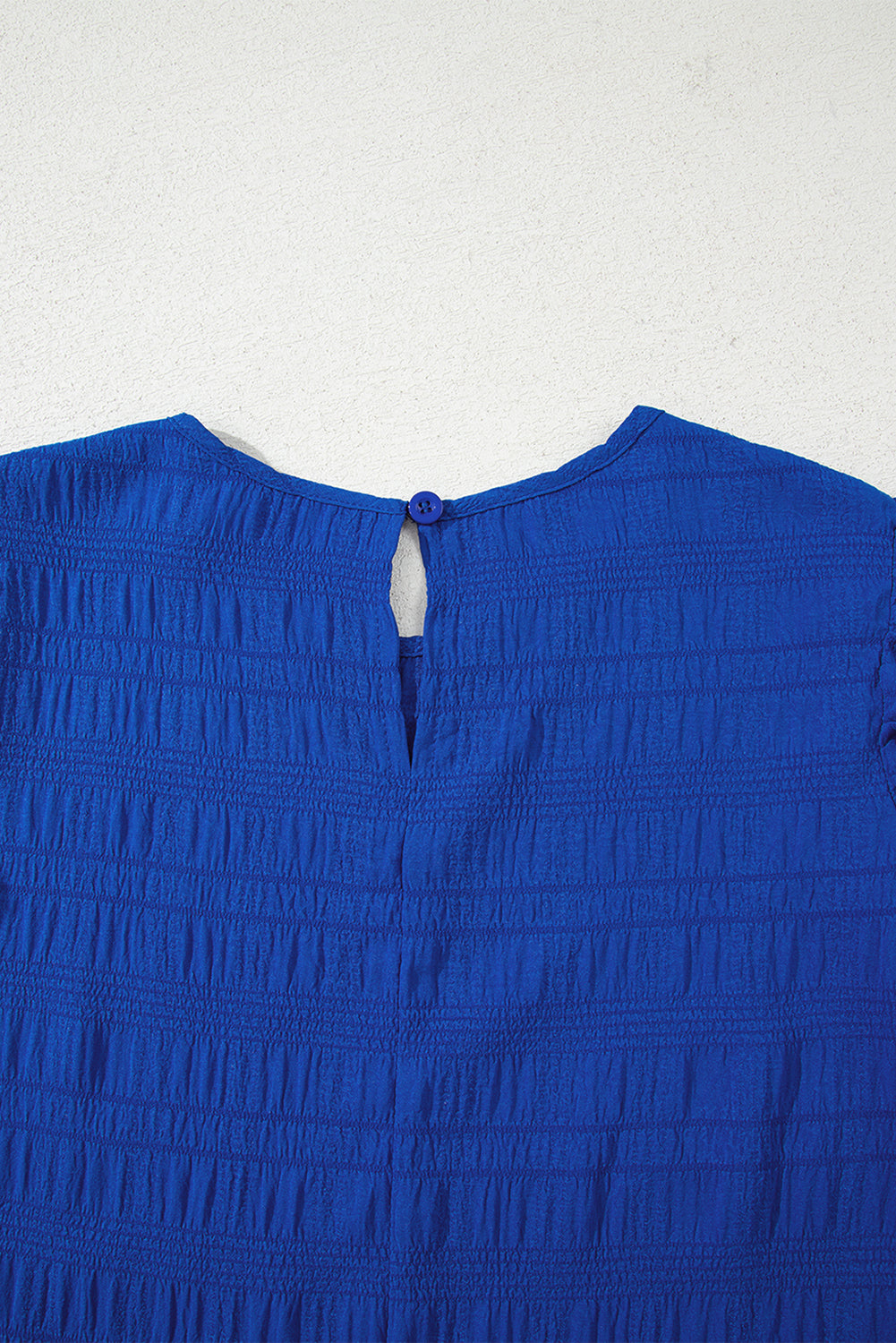 Dark Blue Textured Flutter Sleeve Ruffled Mini Dress-TOPS / DRESSES-[Adult]-[Female]-2022 Online Blue Zone Planet