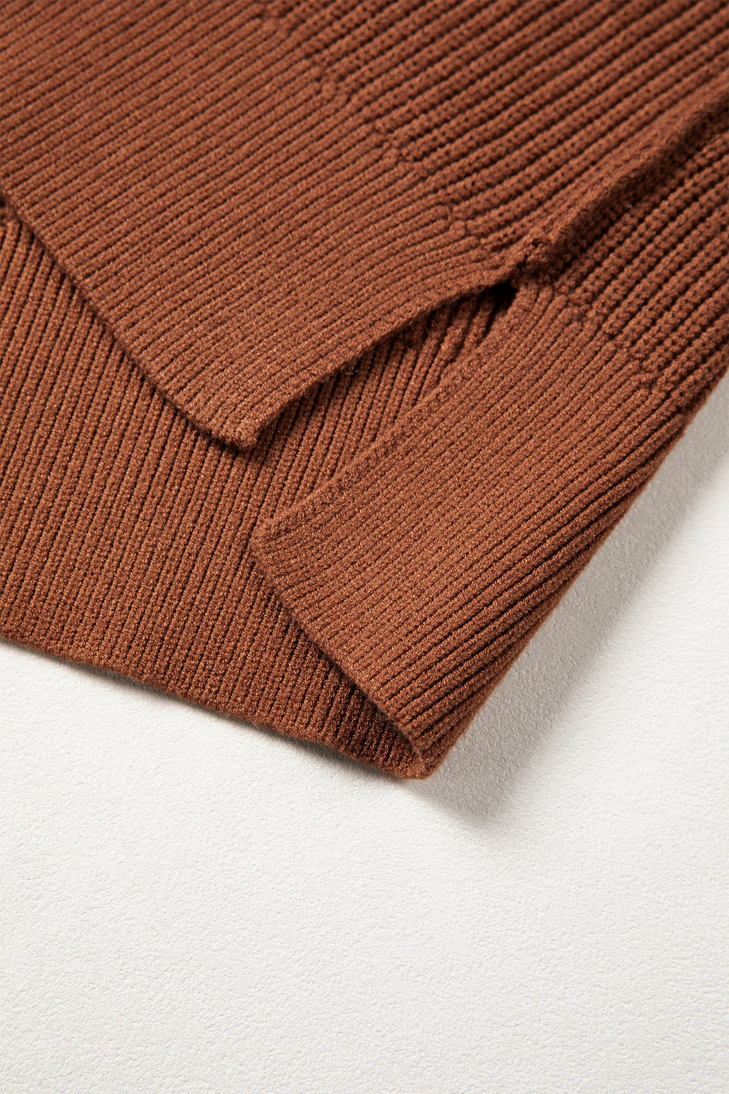 Chestnut Solid Color Mock Neck Oversized Tunic Sweater-TOPS / DRESSES-[Adult]-[Female]-2022 Online Blue Zone Planet