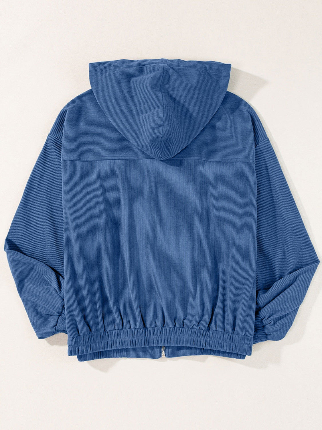 Drawstring Zip Up Long Sleeve Hooded Jacket-TOPS / DRESSES-[Adult]-[Female]-2022 Online Blue Zone Planet