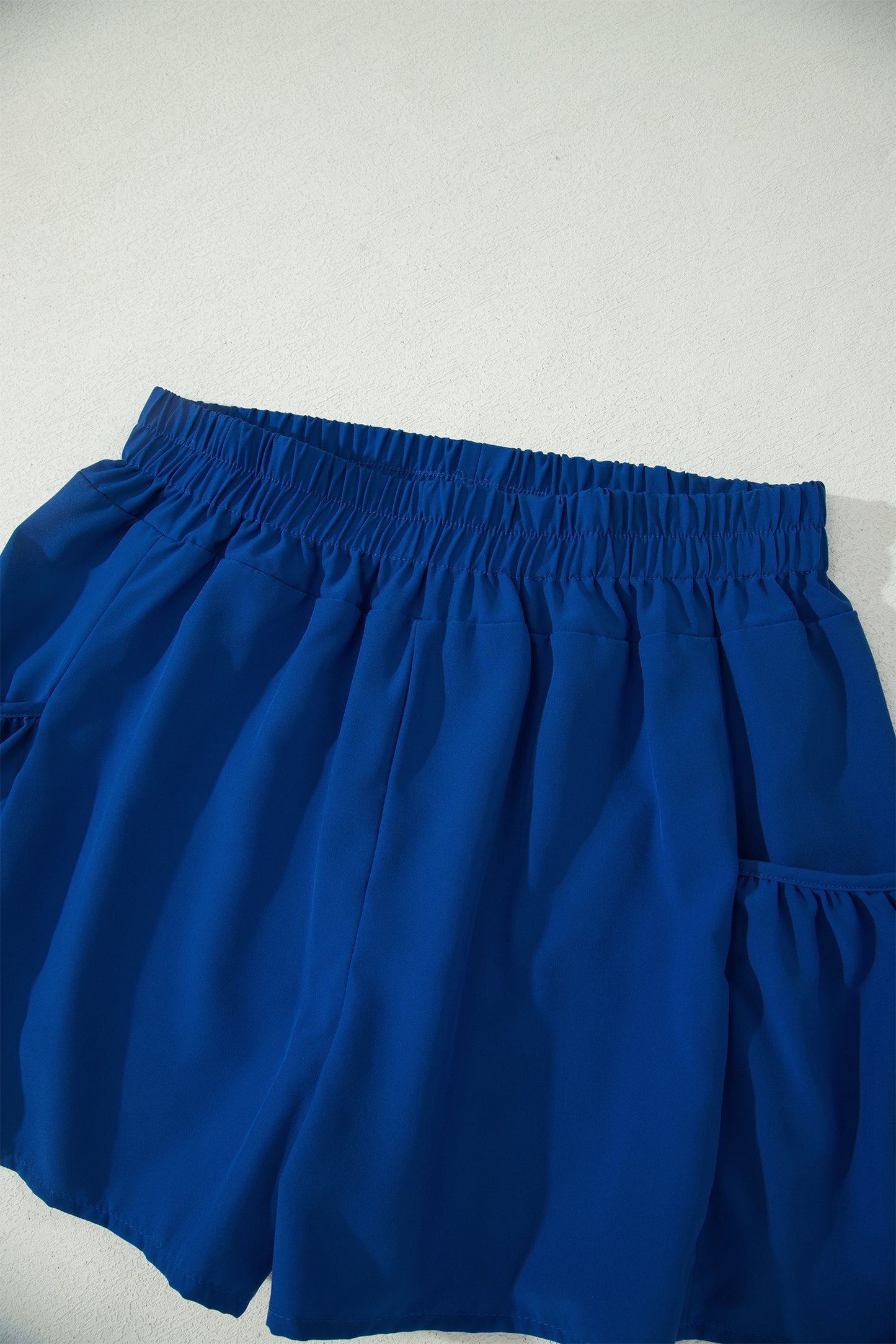 Dark Blue Ribbed Slim Tank Pocketed Wide Leg Shorts Set-Two Piece Sets/Short Sets-[Adult]-[Female]-2022 Online Blue Zone Planet
