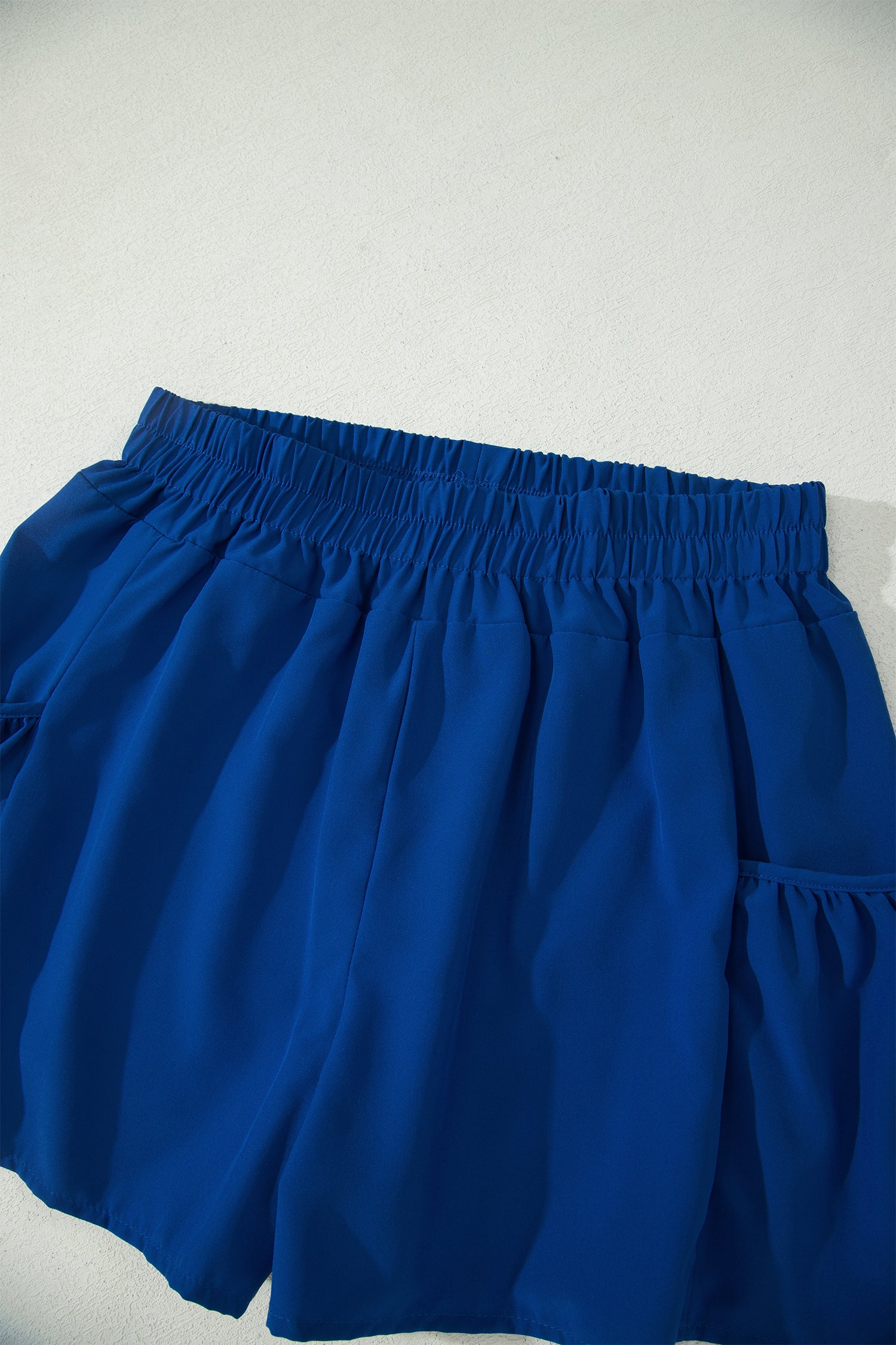 Dark Blue Ribbed Slim Tank Pocketed Wide Leg Shorts Set-Two Piece Sets/Short Sets-[Adult]-[Female]-2022 Online Blue Zone Planet