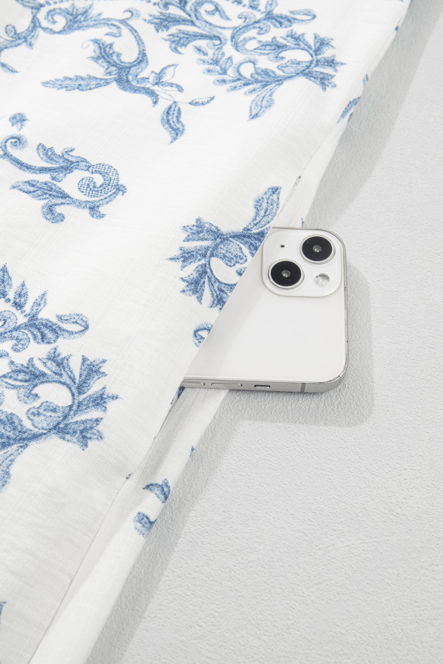 Sky Blue Plus Size Floral Print Contrast Boho Patchwork V Neck Loose Midi Dress-Plus Size/Plus Size Dresses/Plus Size Midi Dresses-[Adult]-[Female]-2022 Online Blue Zone Planet