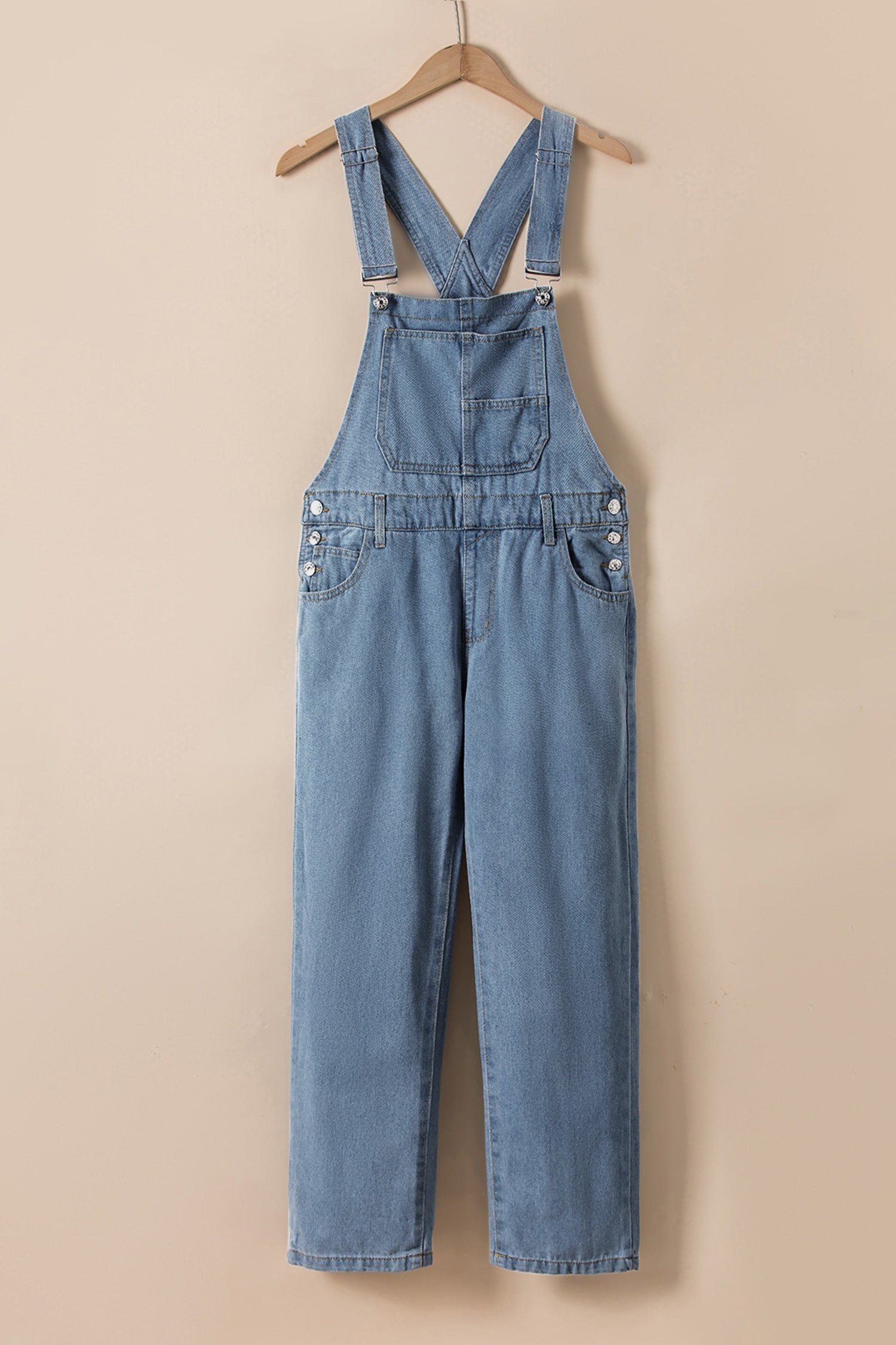 Dark Blue Retro Bib Pocket Buckle Straps Casual Denim Jumpsuit-Bottoms/Jumpsuits & Rompers-[Adult]-[Female]-2022 Online Blue Zone Planet