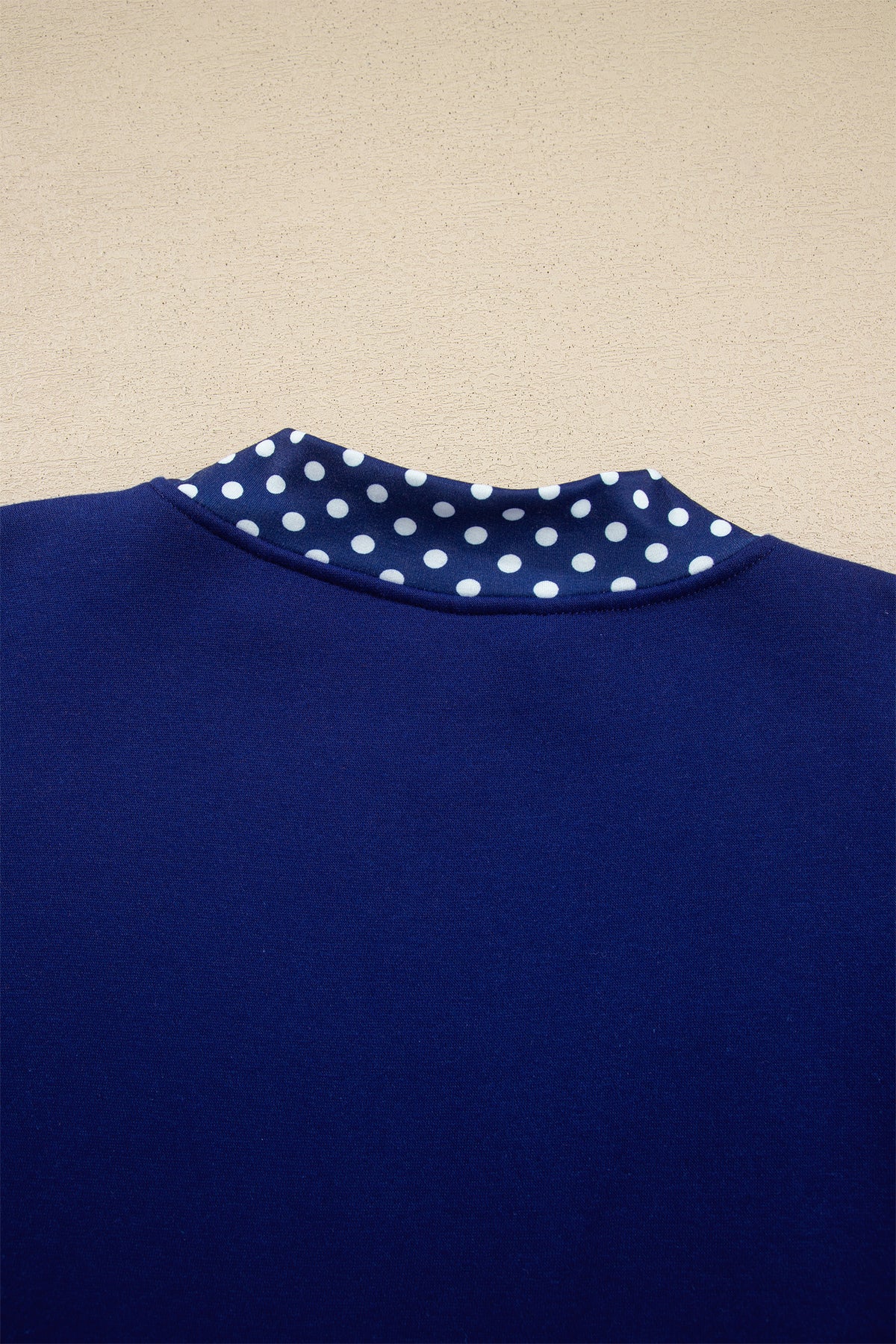 Dirty blue Colorblock Polka Dot Contrast Trim Oversized Sweatshirt-Tops/Sweatshirts & Hoodies-[Adult]-[Female]-2022 Online Blue Zone Planet