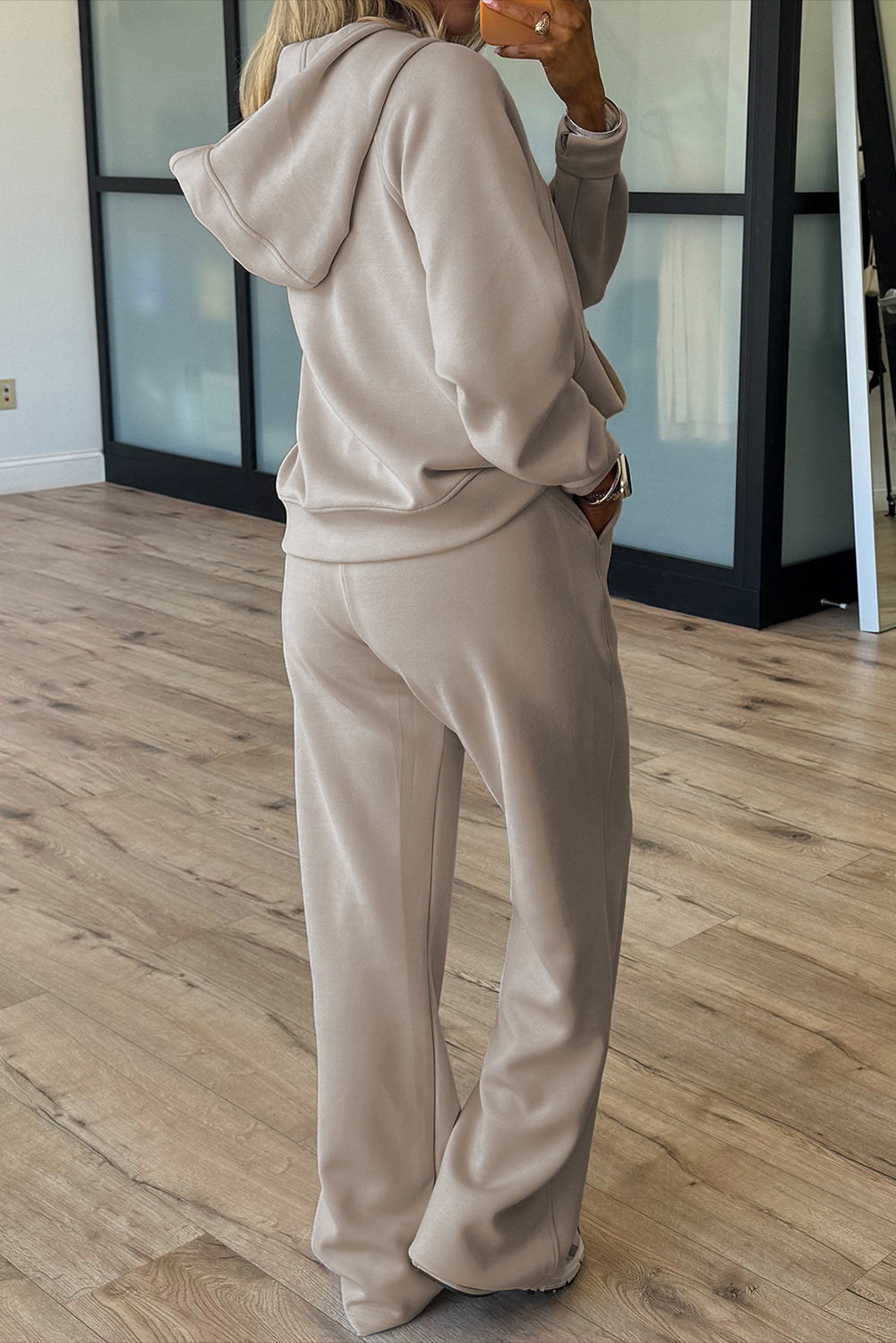 Jet Stream Half Zip Thumbhole Sleeve Hoodie Active Pants 2pcs Outfit-Tops / Dresses-[Adult]-[Female]-2022 Online Blue Zone Planet