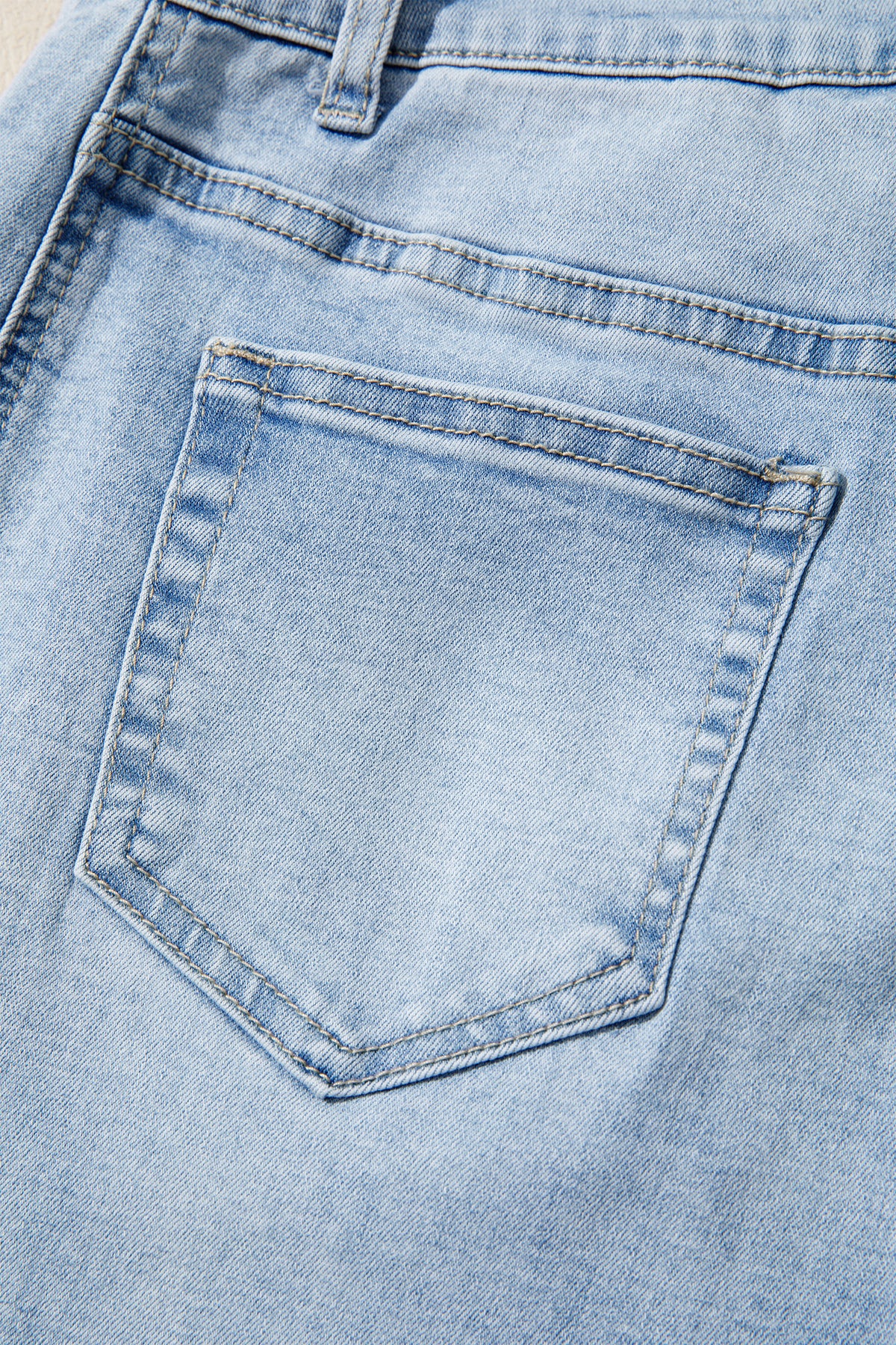 Sail Blue Raw Hem Turnup Loose Ankle-length Jeans-Bottoms/Jeans-[Adult]-[Female]-2022 Online Blue Zone Planet