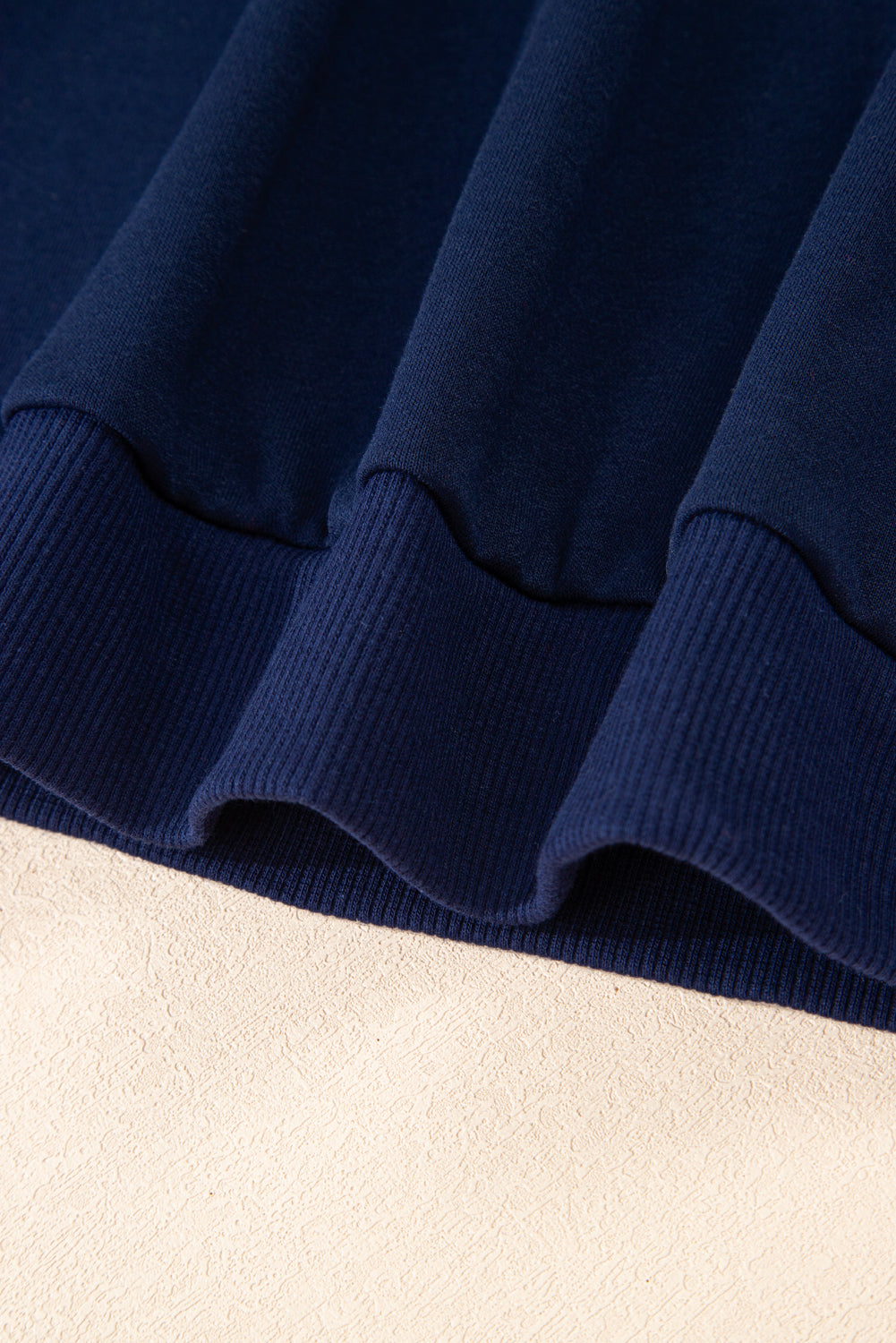 Navy Blue Varsity Stripe Detail Drop Shoulder Pullover Mini Skirt Set-Two Piece Sets/Two Piece Dresses-[Adult]-[Female]-2022 Online Blue Zone Planet