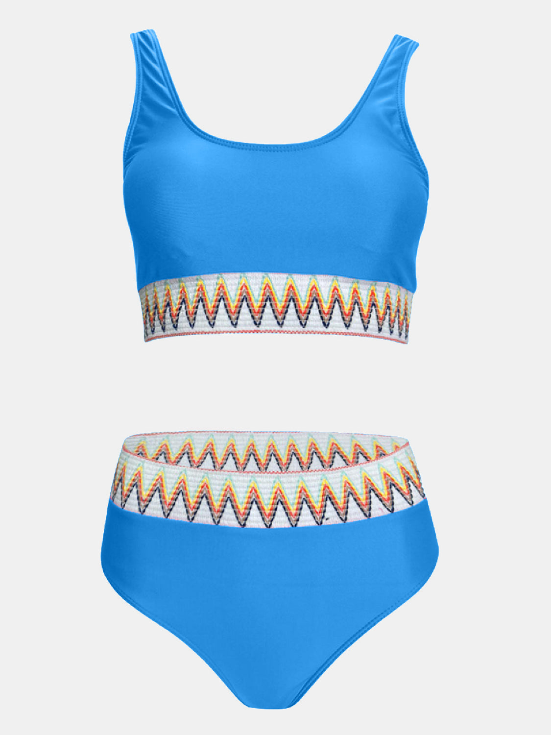 Scoop Neck Wide Strap Two-Piece Swim Set-TOPS / DRESSES-[Adult]-[Female]-Sky Blue-S-2022 Online Blue Zone Planet