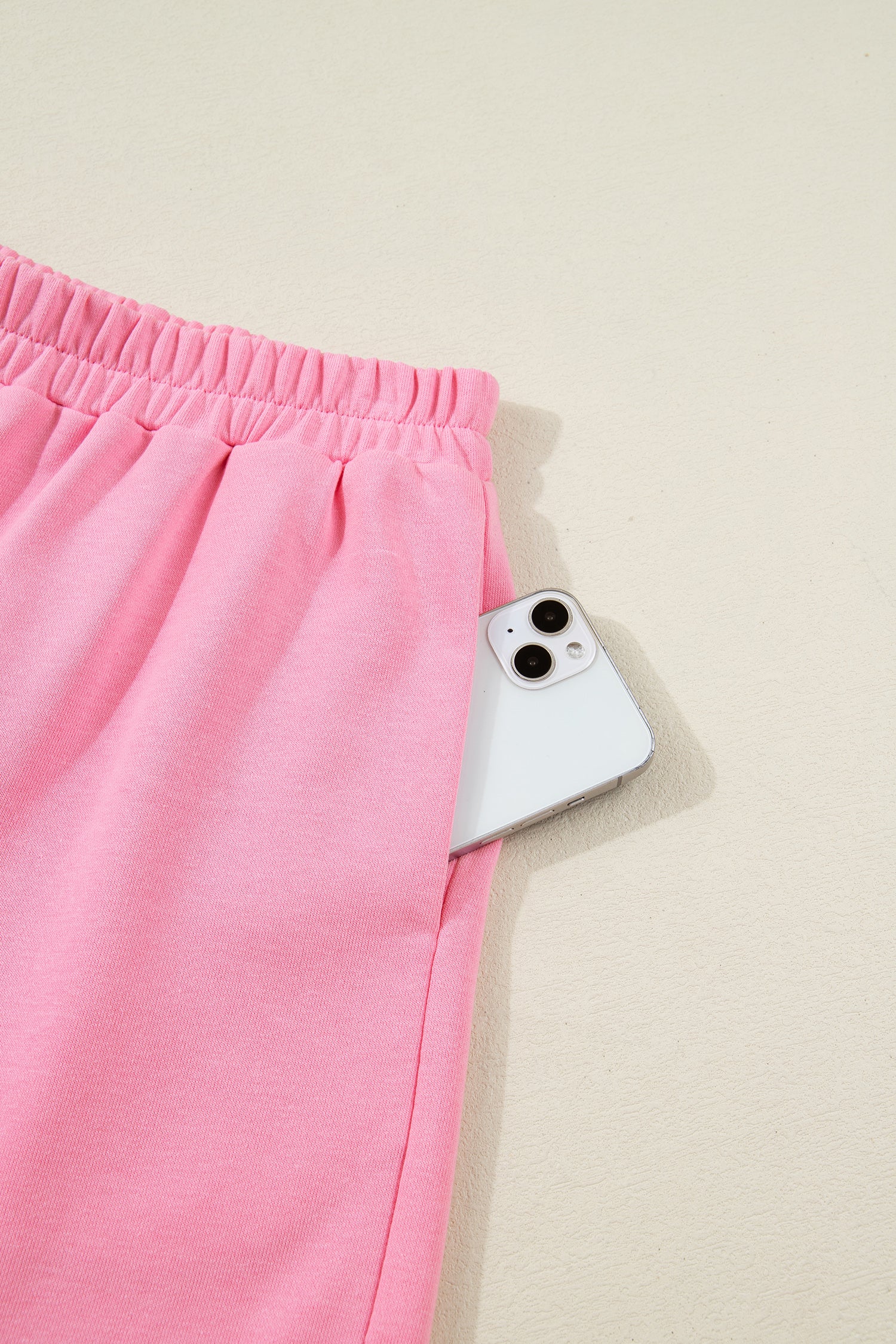 Sachet Pink Plaid Contrasted Double Christmas Tree Patched Raglan Sleeve Pullover 2pcs Short Set-Two Piece Sets/Short Sets-[Adult]-[Female]-2022 Online Blue Zone Planet