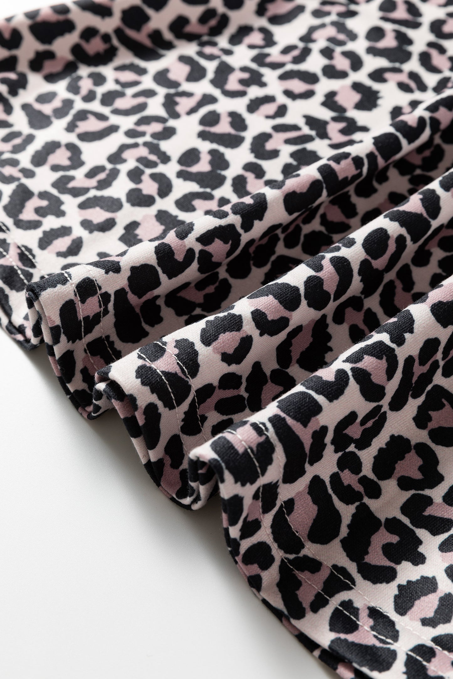 Khaki Leopard Print Half Zip Up Blouse-Tops/Blouses & Shirts-[Adult]-[Female]-2022 Online Blue Zone Planet