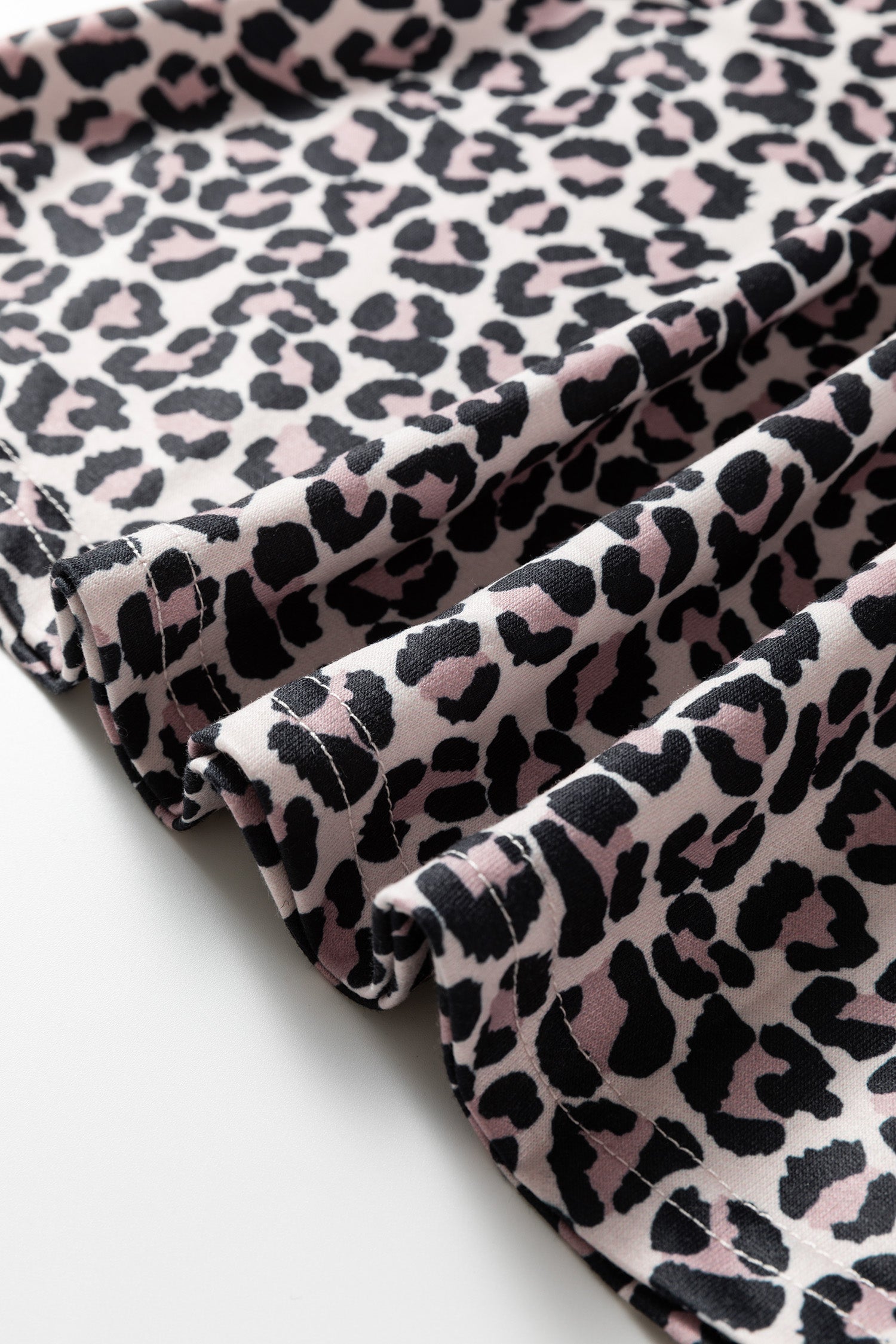 Khaki Leopard Print Half Zip Up Blouse-Tops/Blouses & Shirts-[Adult]-[Female]-2022 Online Blue Zone Planet