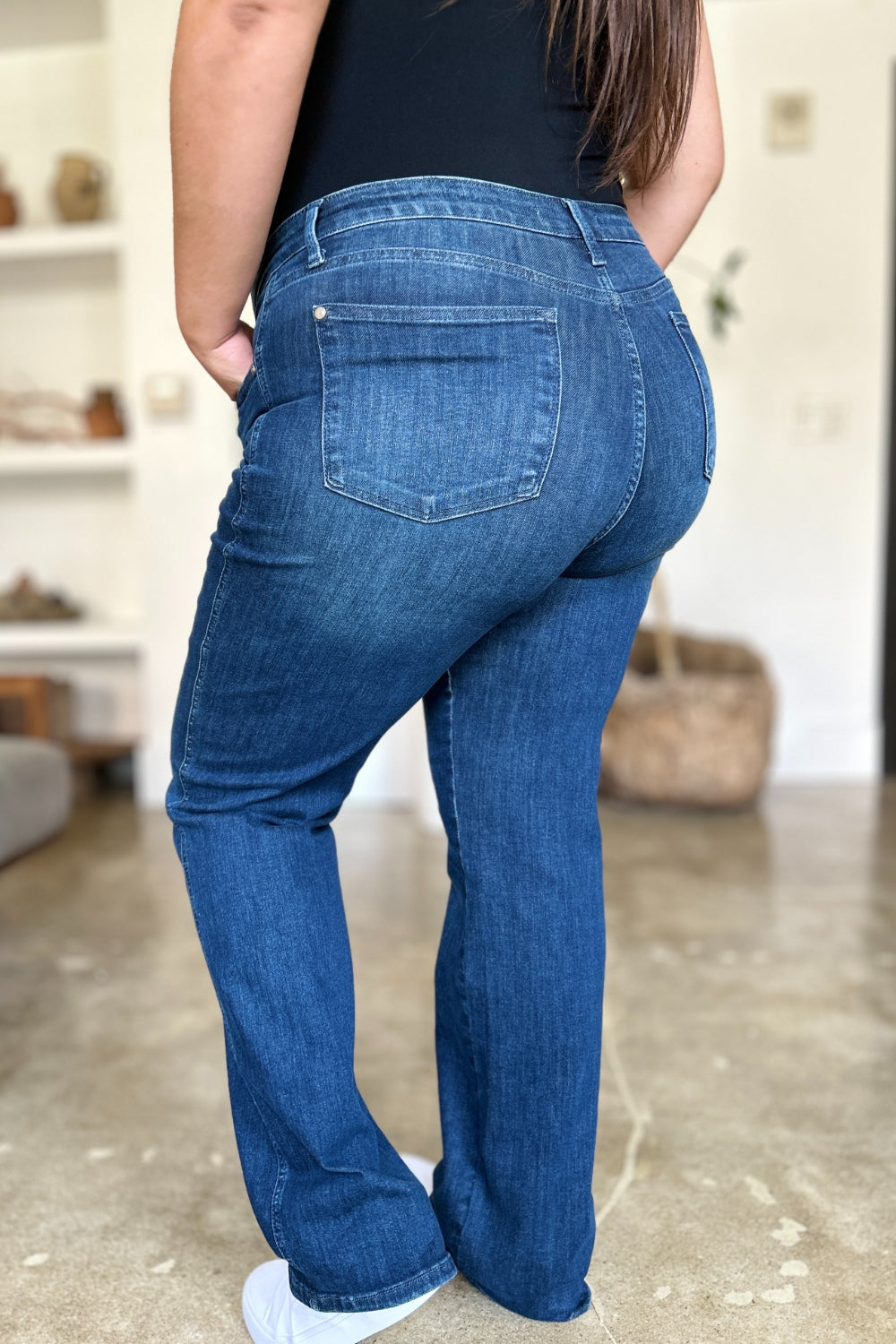 Blue Zone Planet | Judy Blue Full Size Tummy Control Straight Jeans-TOPS / DRESSES-[Adult]-[Female]-2022 Online Blue Zone Planet