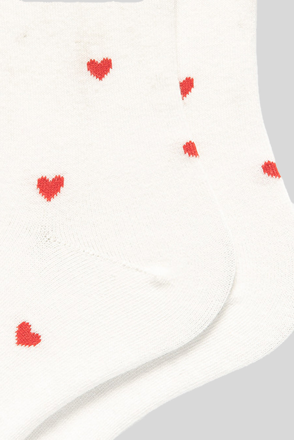 White Valentines Heart Pattern Crew Socks-Accessories/Socks-[Adult]-[Female]-2022 Online Blue Zone Planet