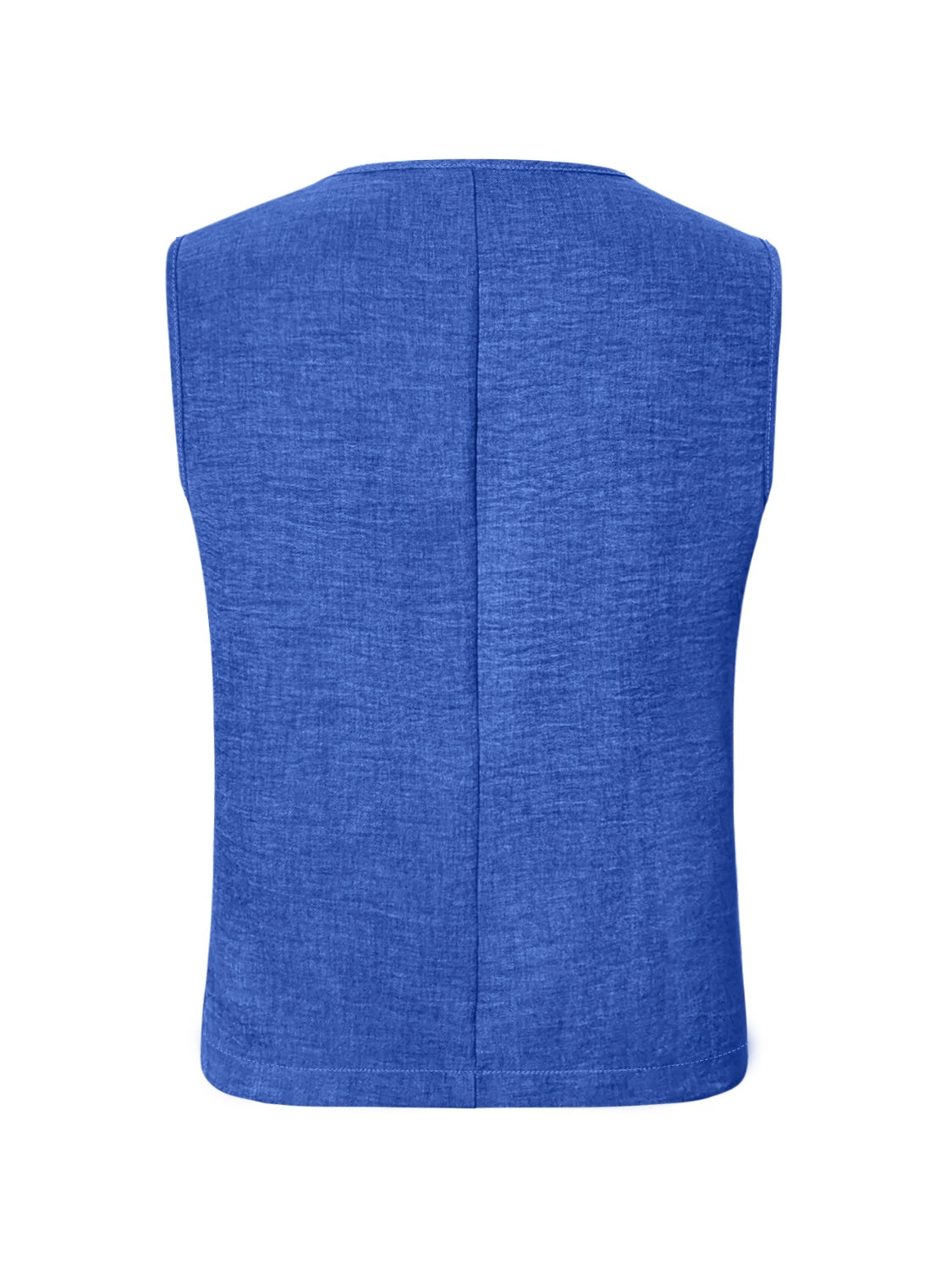 V-Neck Button Up Vest Coat-TOPS / DRESSES-[Adult]-[Female]-2022 Online Blue Zone Planet