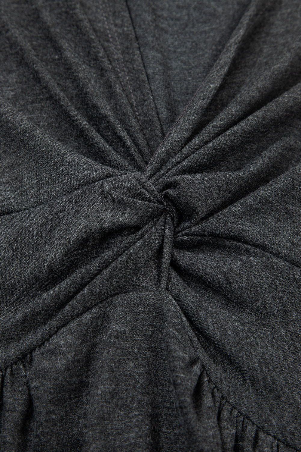 Carbon Grey Twisted Bust V Neck Sleeveless Dress-TOPS / DRESSES-[Adult]-[Female]-2022 Online Blue Zone Planet