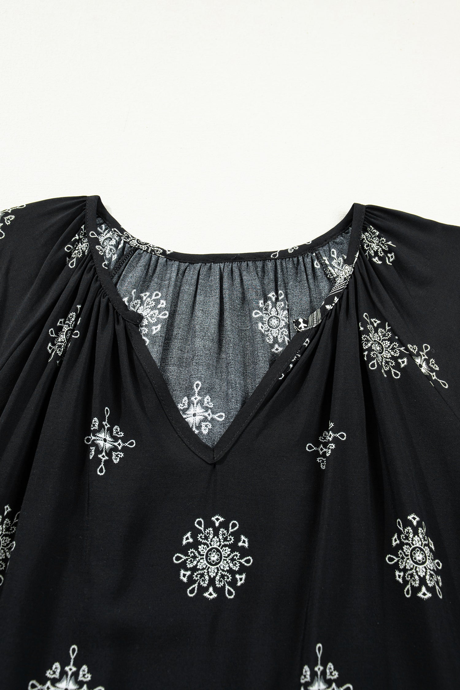 Yellow Boho Chic Notched V Neck Plus Floral Short Sleeve Top-Plus Size/Plus Size Tops/Plus Size Blouses & Shirts-[Adult]-[Female]-2022 Online Blue Zone Planet