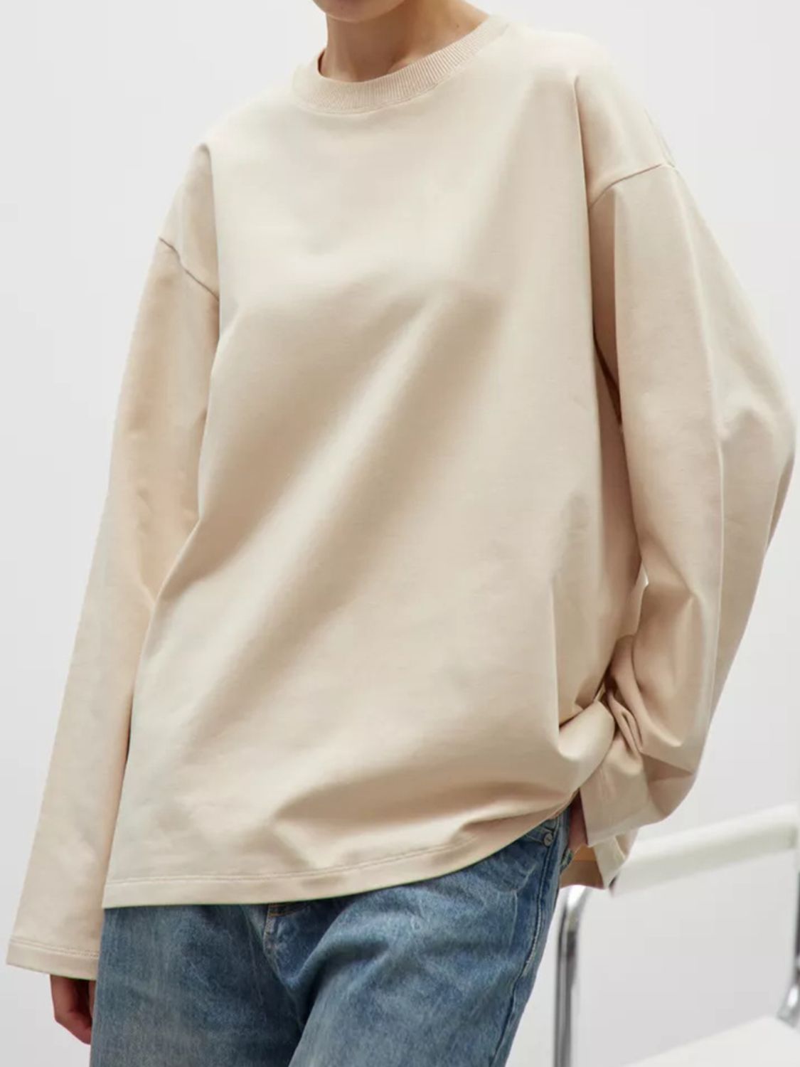 Round Neck Dropped Shoulder Long Sleeve T-Shirt-TOPS / DRESSES-[Adult]-[Female]-Tan-S-2022 Online Blue Zone Planet