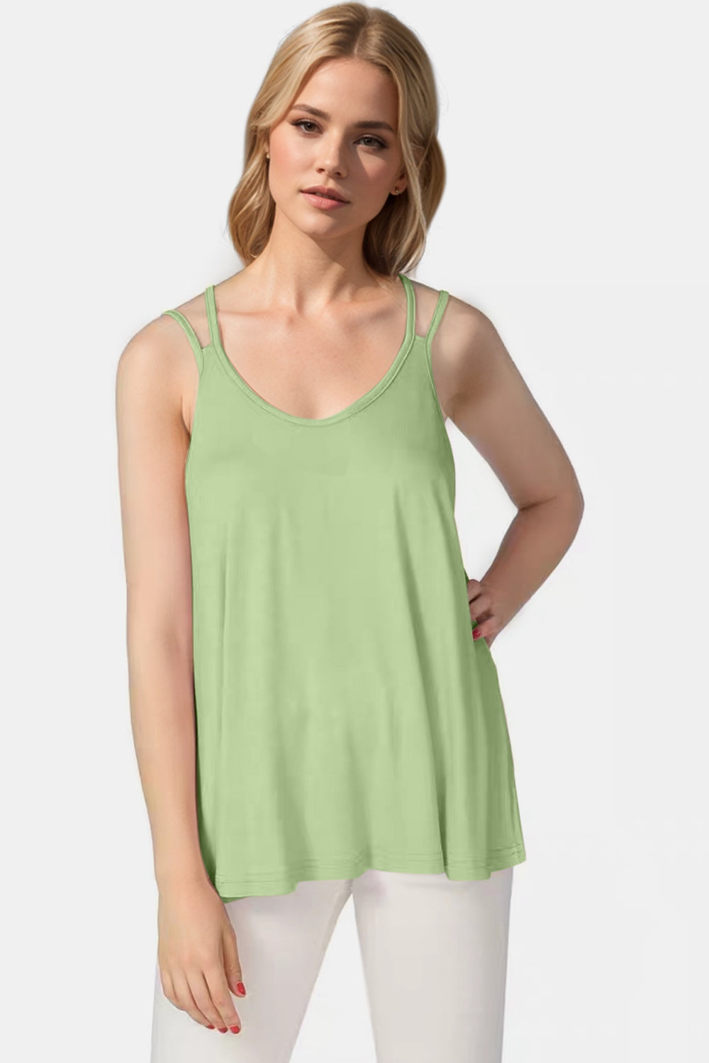 Basic Bae Bamboo Scoop Neck Double Spaghetti Straps Cami-TOPS / DRESSES-[Adult]-[Female]-2022 Online Blue Zone Planet