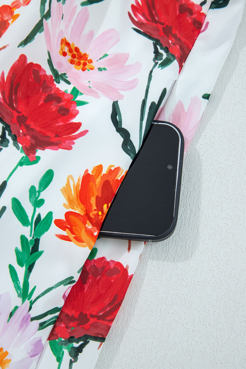 Beige Floral Print 3/4 Puff Sleeve Ricrac Trim Mini Dress-TOPS / DRESSES-[Adult]-[Female]-2022 Online Blue Zone Planet