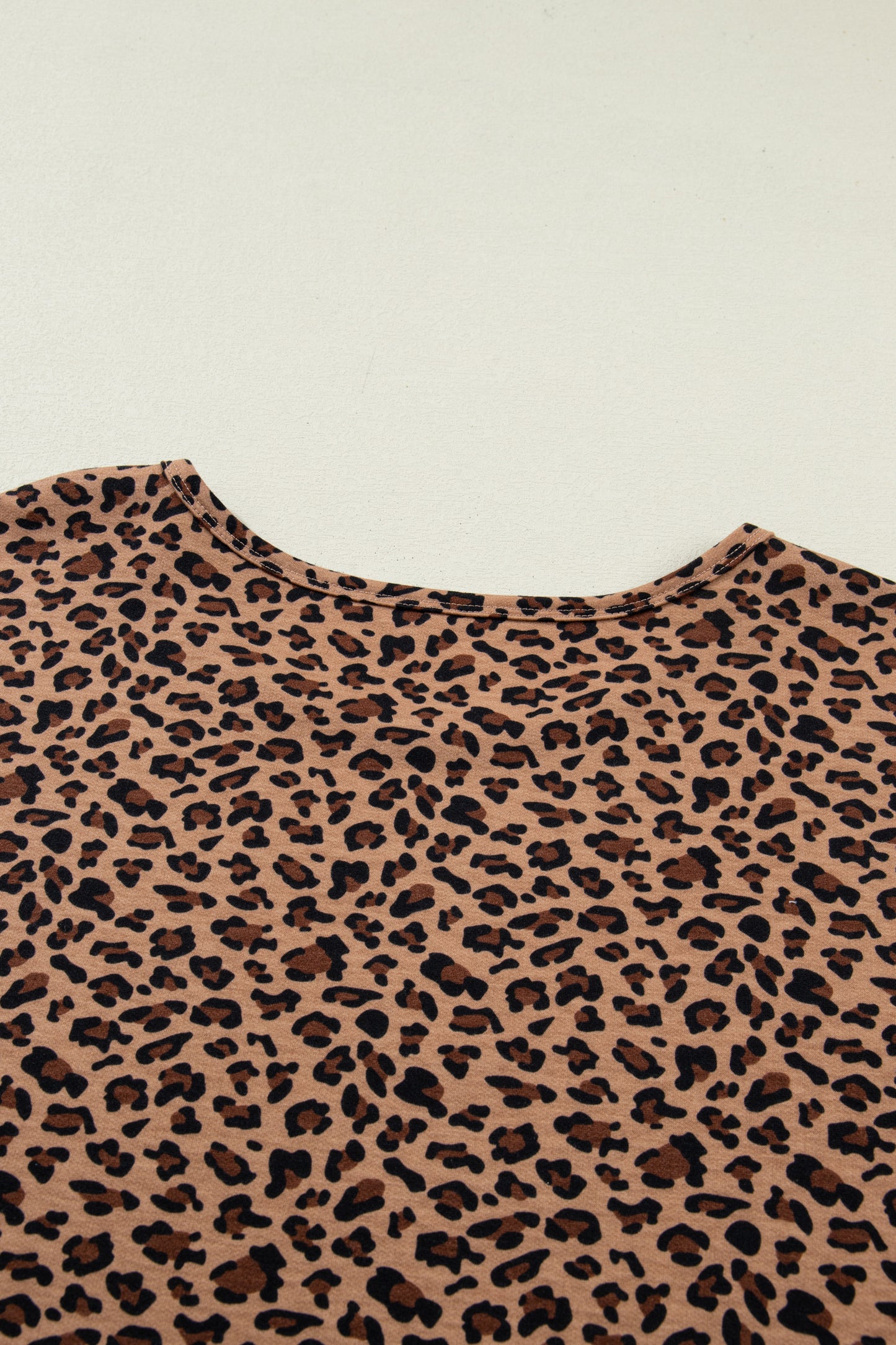 Brown Plus Size Leopard Loose Top Pleated Pants Set-Plus Size/Plus Size Loungewear-[Adult]-[Female]-2022 Online Blue Zone Planet