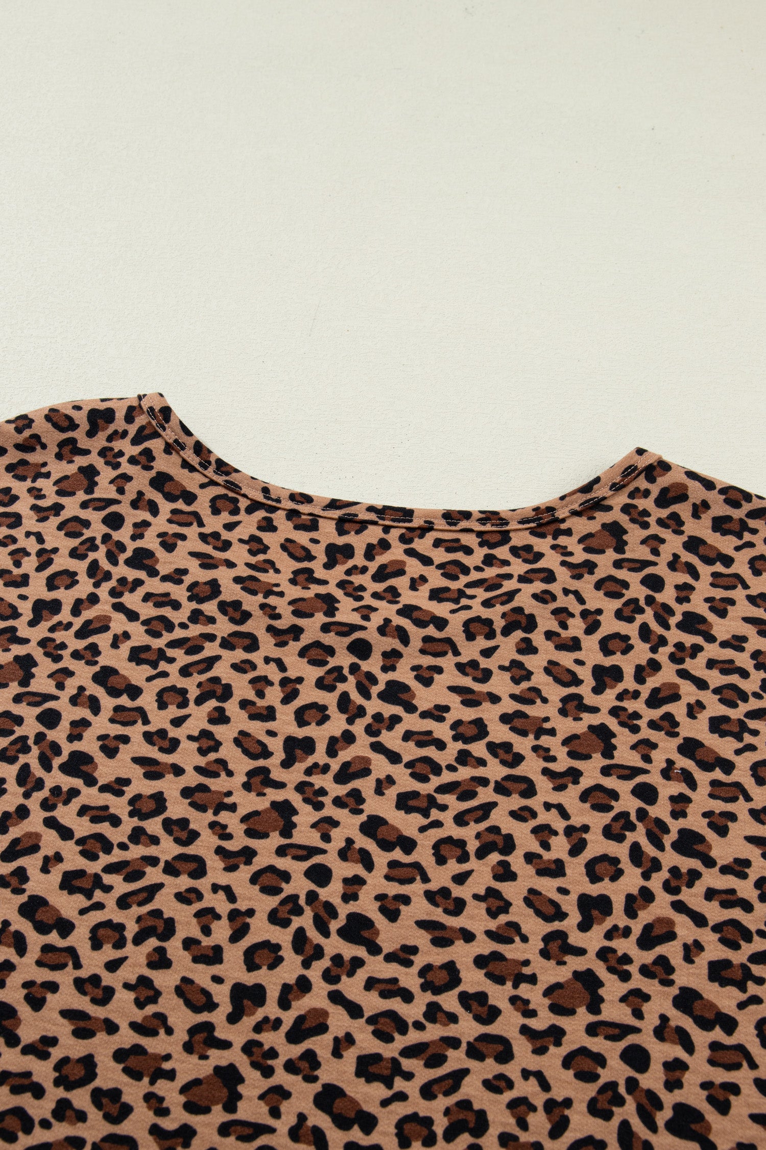 Brown Plus Size Leopard Loose Top Pleated Pants Set-Plus Size/Plus Size Loungewear-[Adult]-[Female]-2022 Online Blue Zone Planet