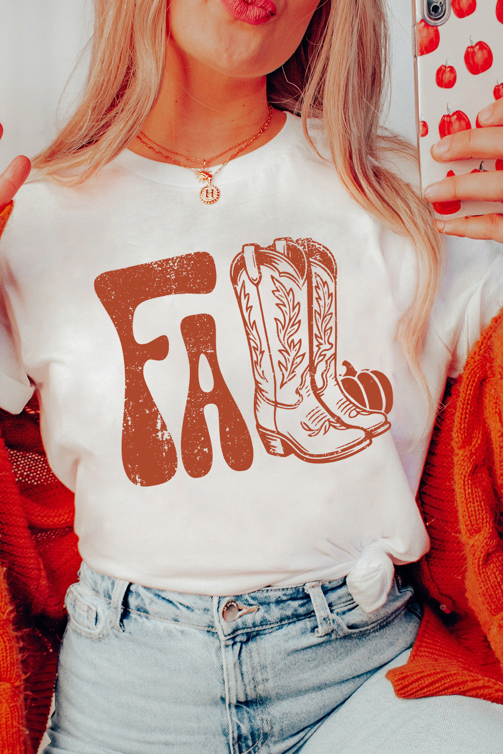 White FALL Boots Cracking Graphic T Shirt-Graphic/Graphic Tees-[Adult]-[Female]-2022 Online Blue Zone Planet