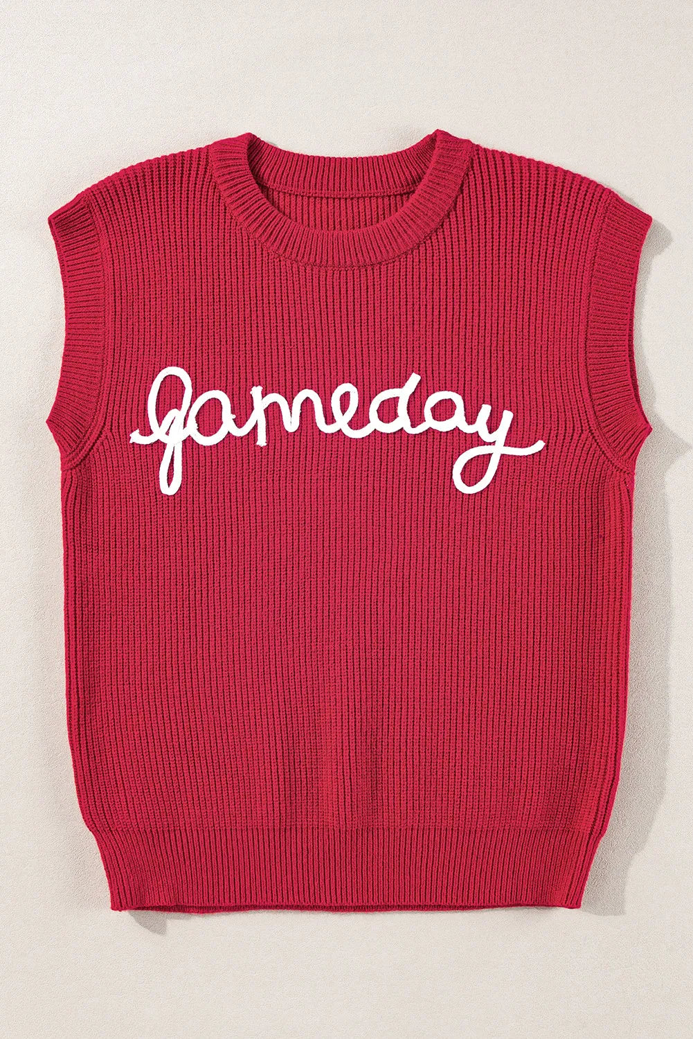 GAME DAY Round Neck Sweater Vest-TOPS / DRESSES-[Adult]-[Female]-2022 Online Blue Zone Planet