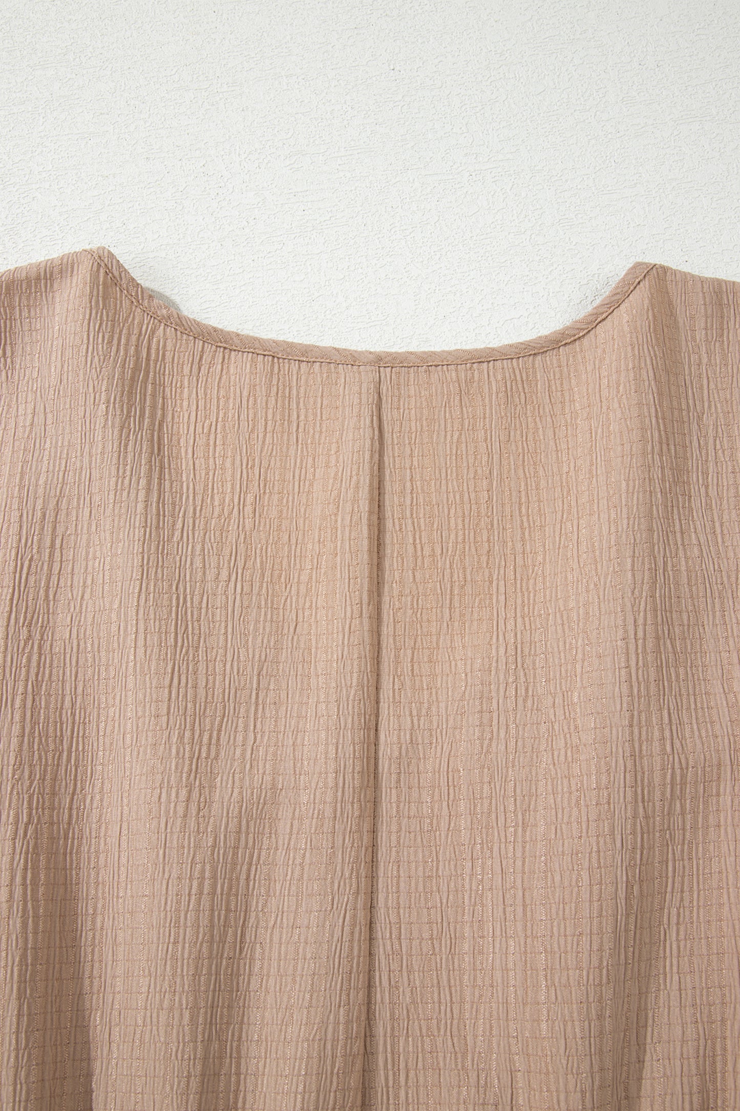 Dark Khaki Plus Size Textured Ruffled Short Sleeve Dress-TOPS / DRESSES-[Adult]-[Female]-2022 Online Blue Zone Planet