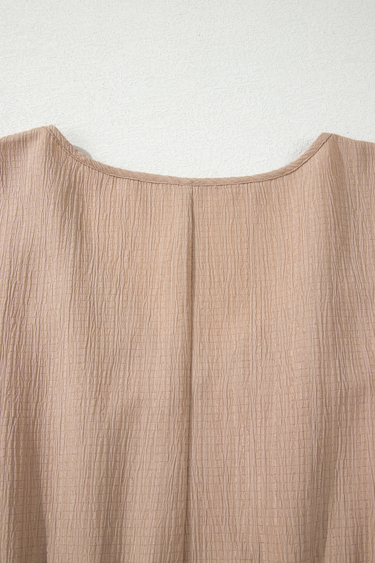 Dark Khaki Plus Size Textured Ruffled Short Sleeve Dress-TOPS / DRESSES-[Adult]-[Female]-2022 Online Blue Zone Planet