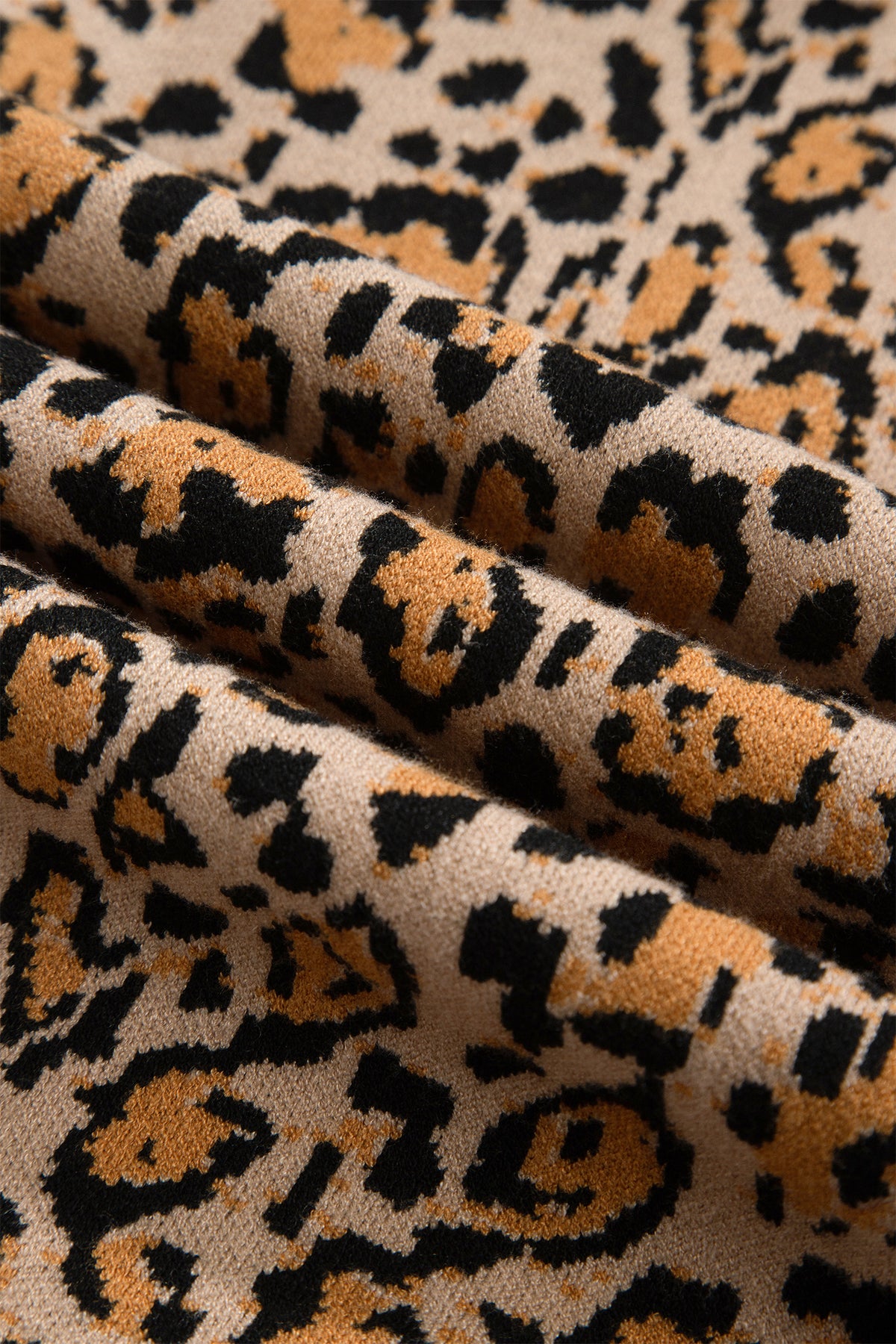 Brown Leopard Print Button-Up Cardigan Long Sleeve Cardigans-Sweaters & Cardigans/Cardigans-[Adult]-[Female]-2022 Online Blue Zone Planet