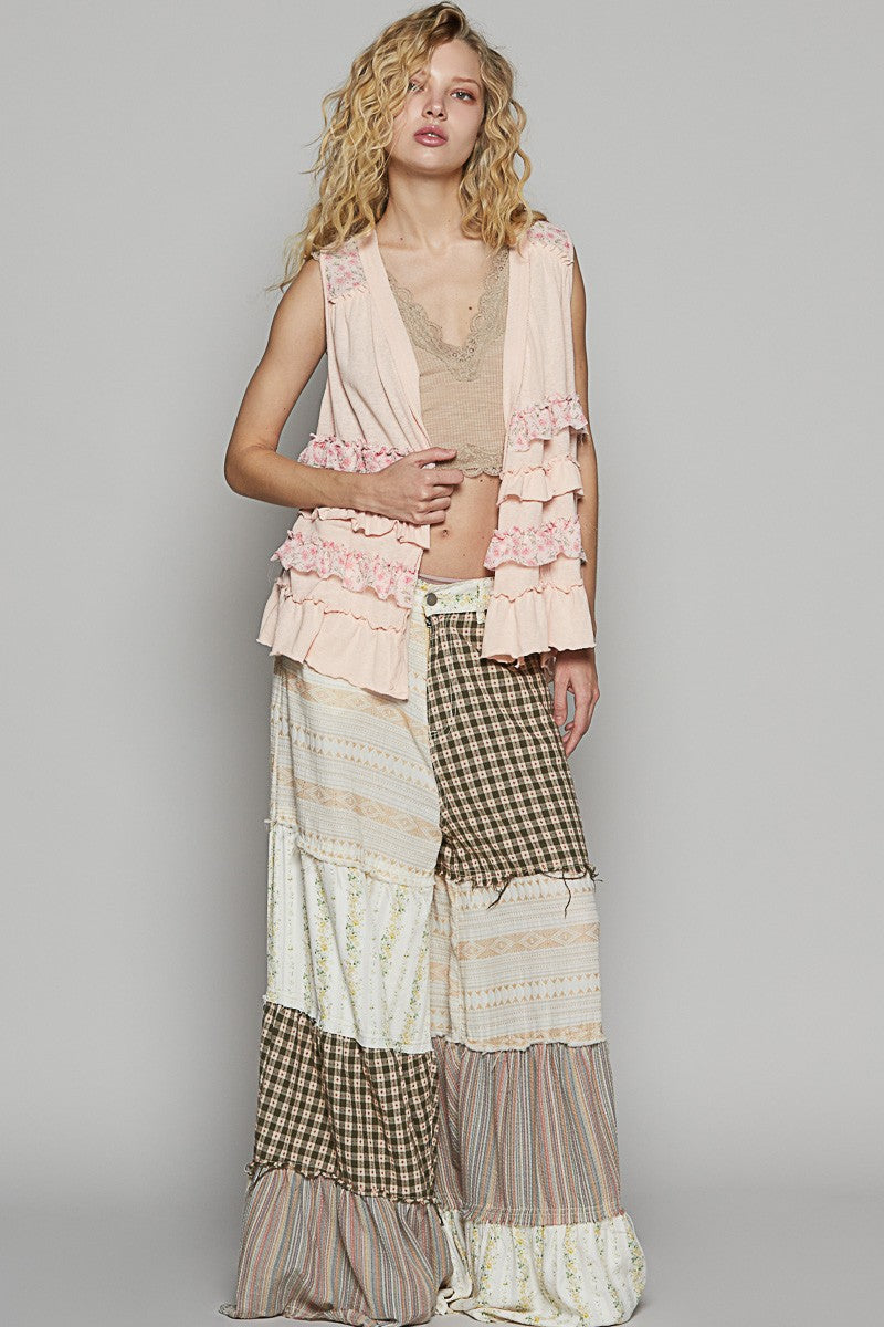 POL Ruffled Open Front Sleeveless Cardigan-TOPS / DRESSES-[Adult]-[Female]-2022 Online Blue Zone Planet